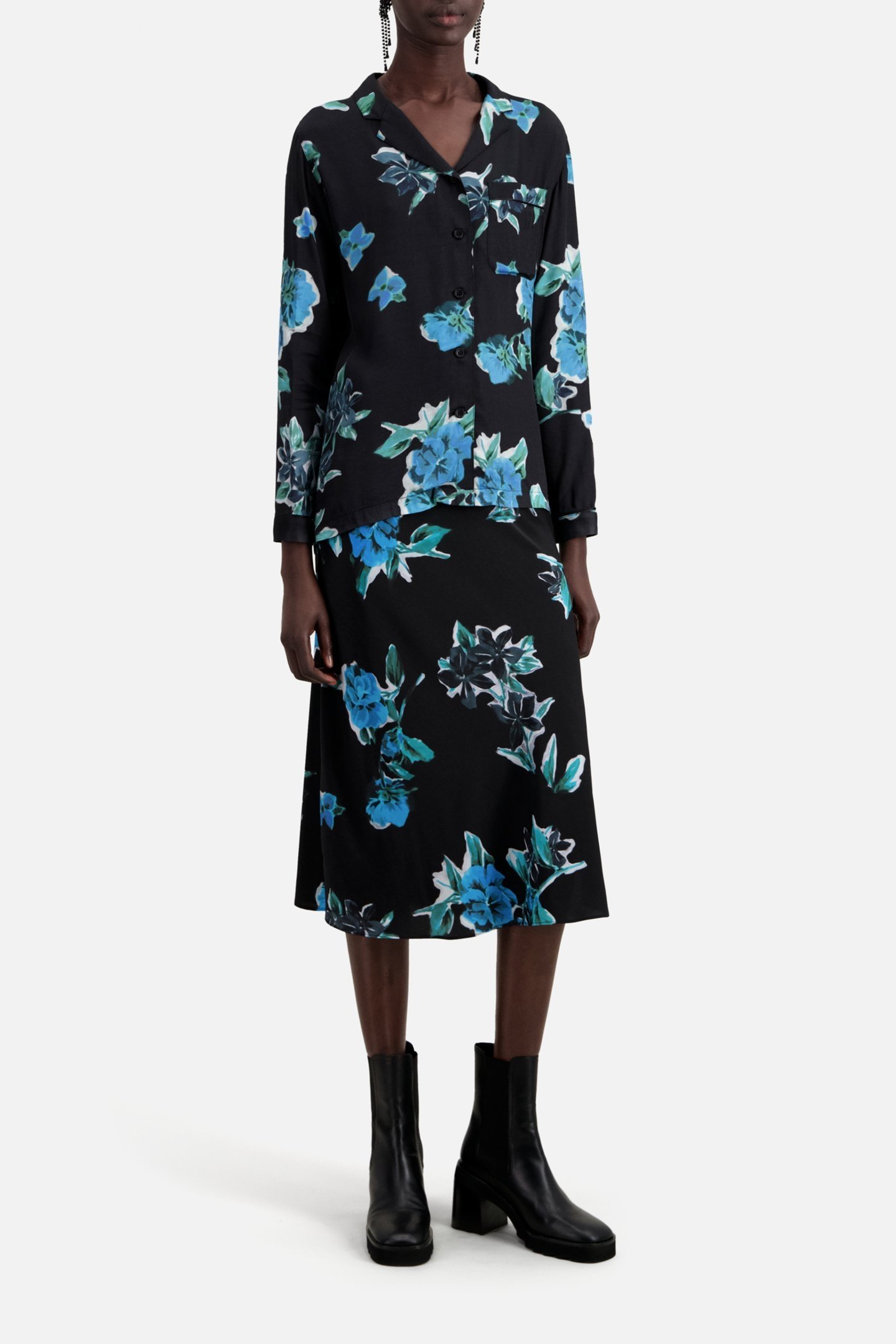 LONG SLEEVE SHIRT WITH CLASSIC COLLAR BLACK BLUE 5