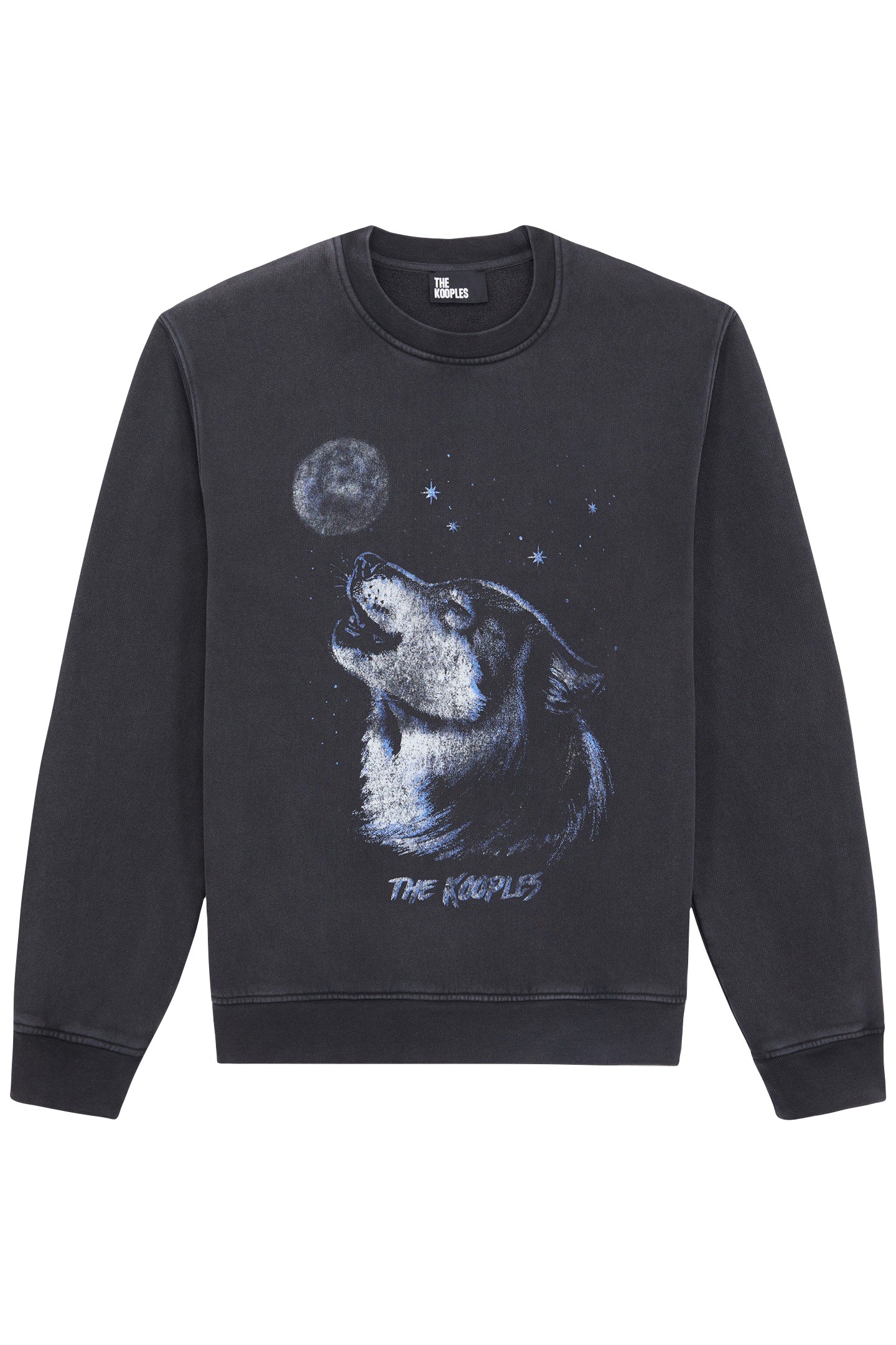 SWEAT WASH WITH WOLF PRINT BLACK WASHED 4