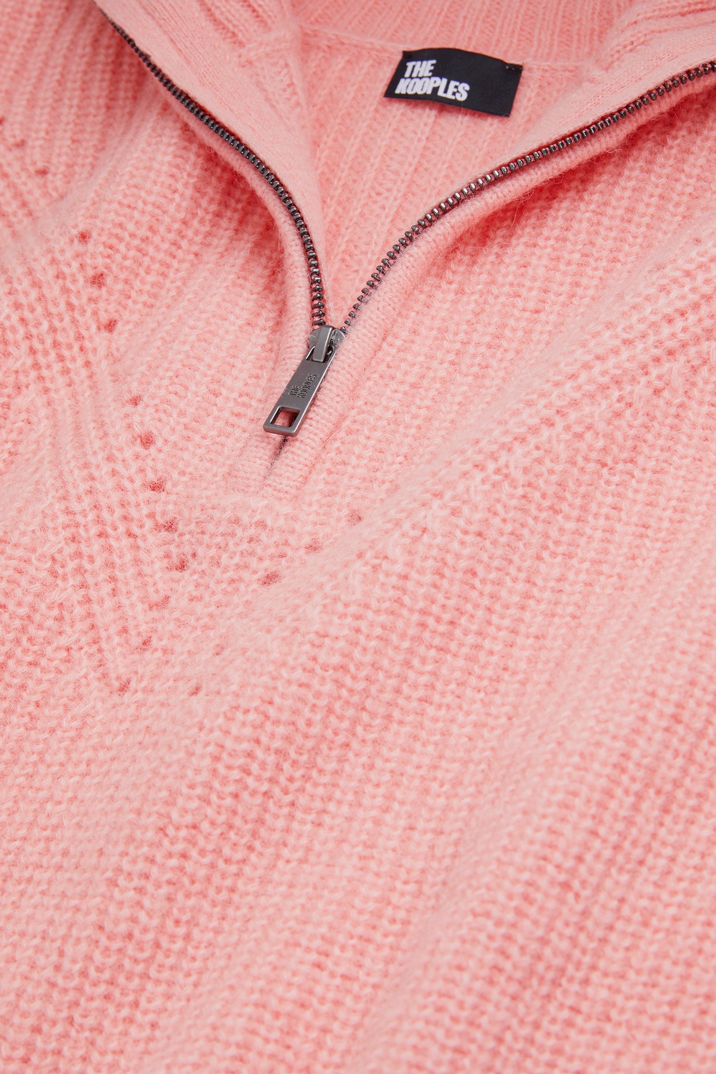 TURTLENECK SWEATER IN PEARL AND POINTELLE RIB OLD PINK 6