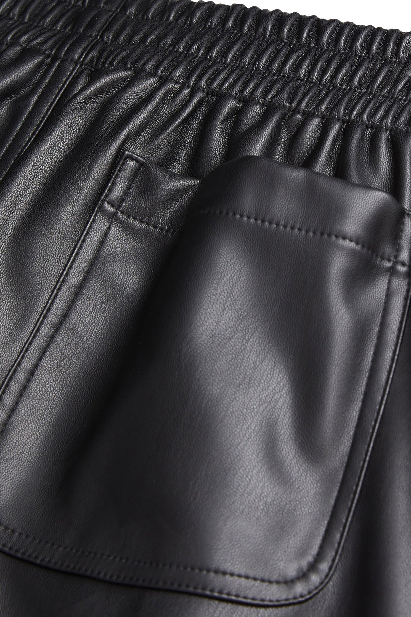 VEGAN LEATHER WIDE PANTS BLACK 4