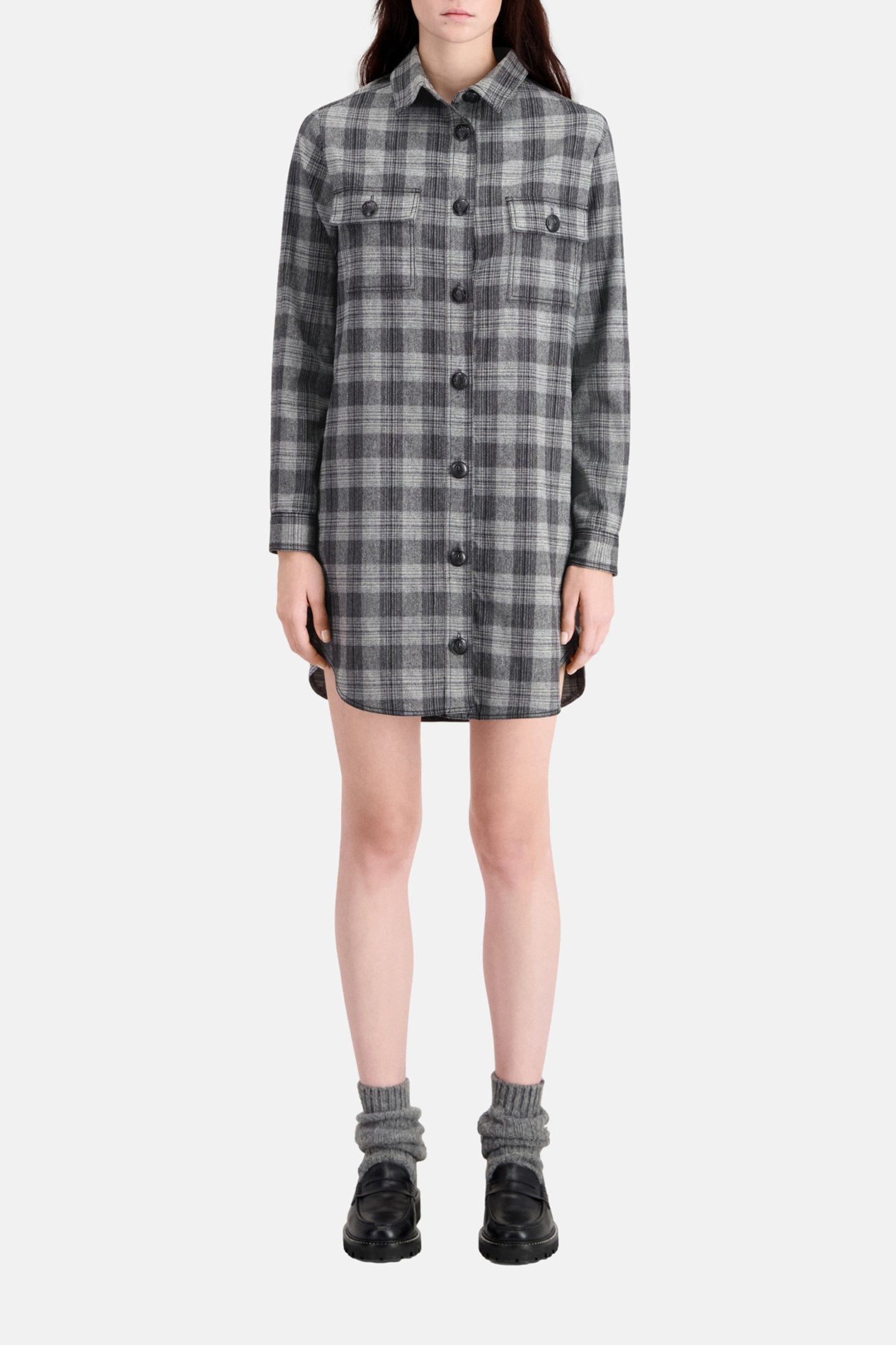 SHIRT DRESS GREY BLACK 2