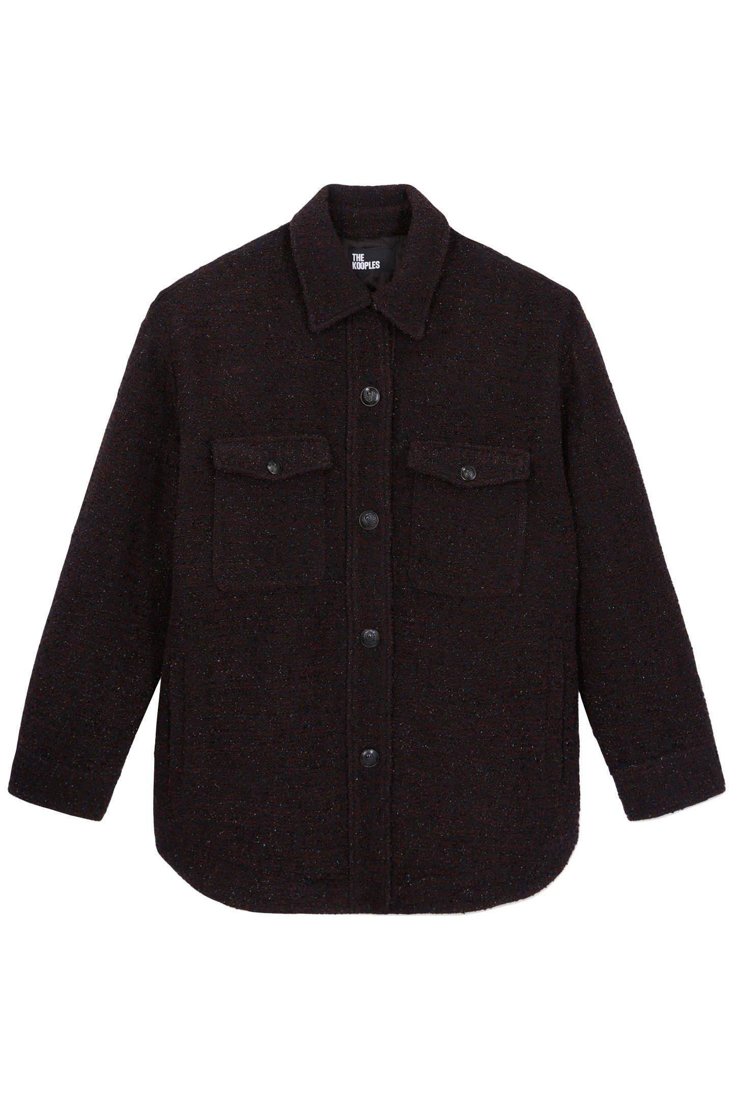 TWEED OVERSHIRT JACKET BURGUNDY 2