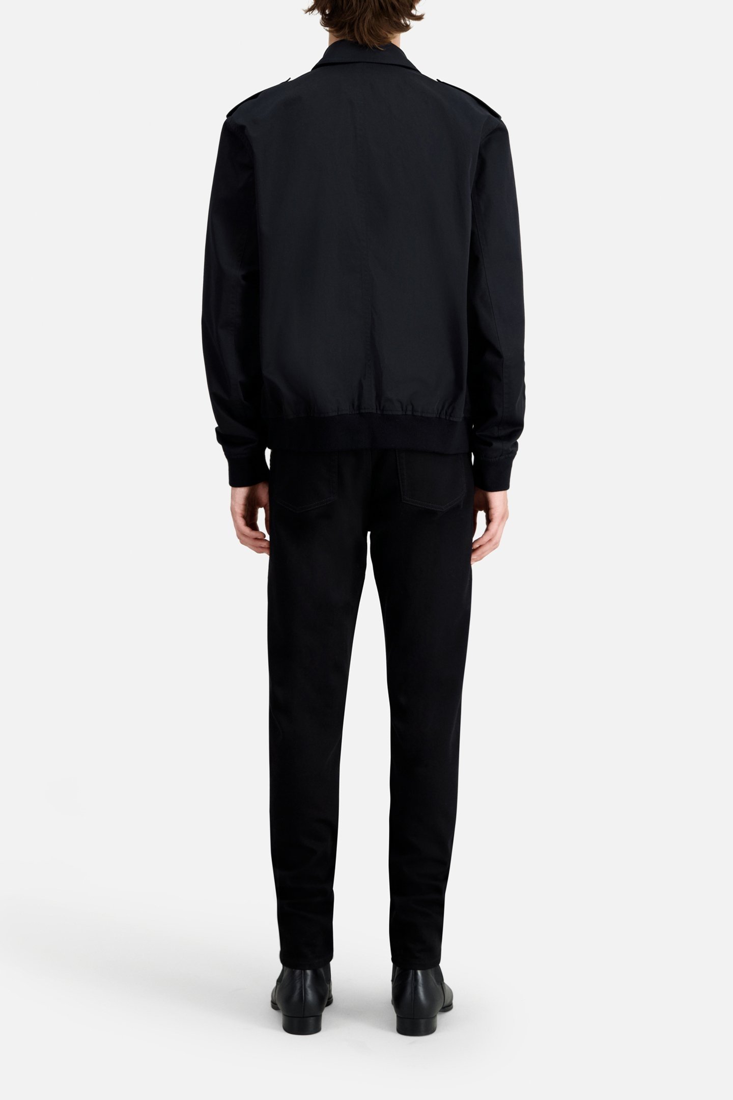 JACKET WITH COLLAR AND FRONT PATCH POCKETS BLACK 3