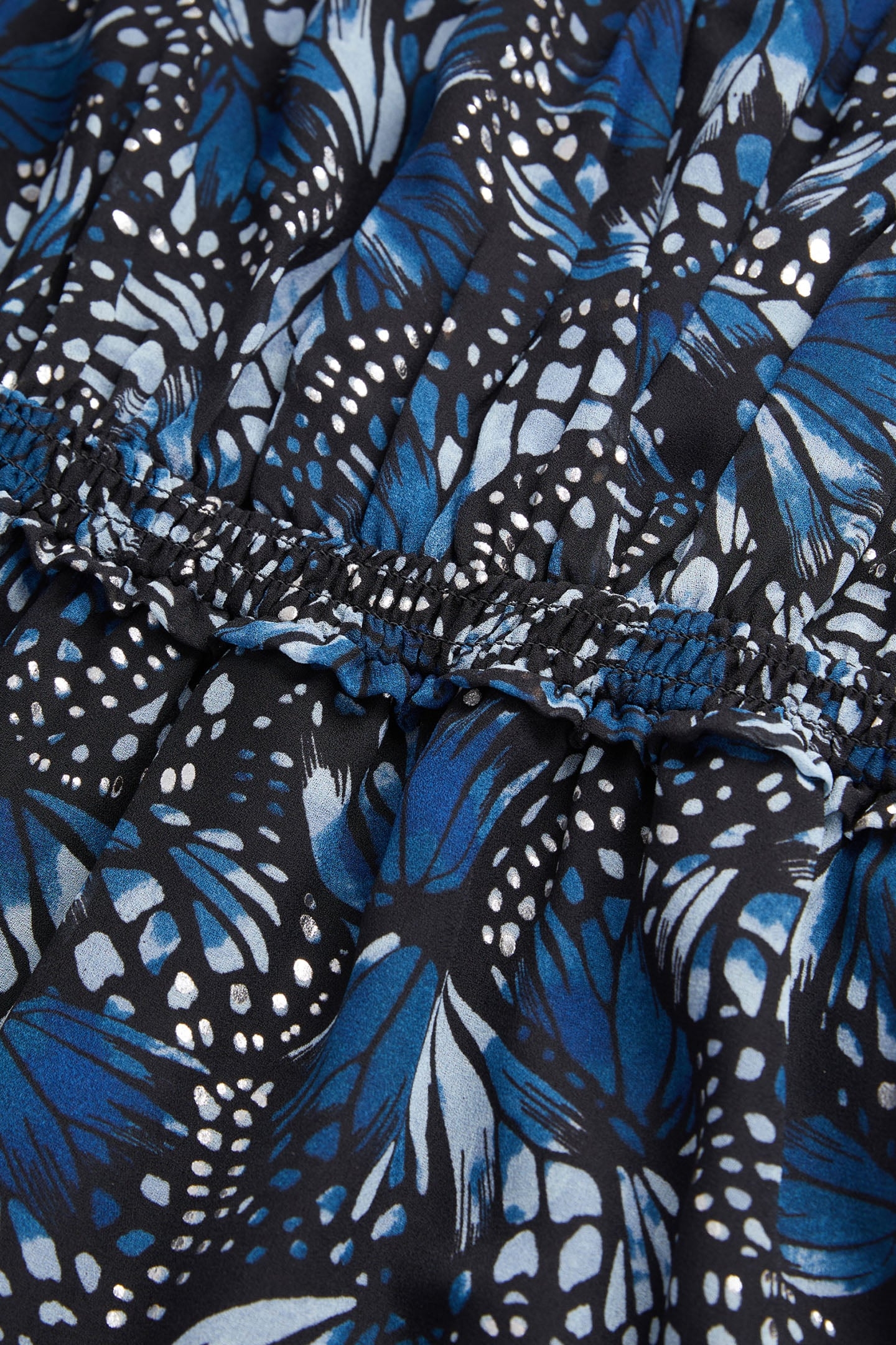 SHORT FOIL WRAP DRESS BLUE 6