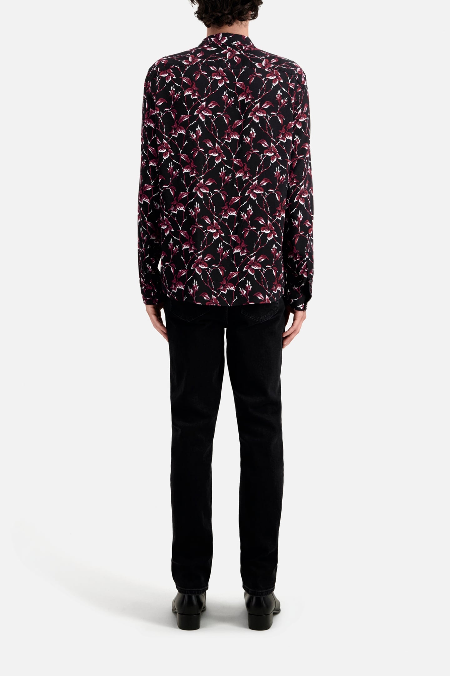 LONG SLEEVE SHIRT BLACK-BURGUNDY 3