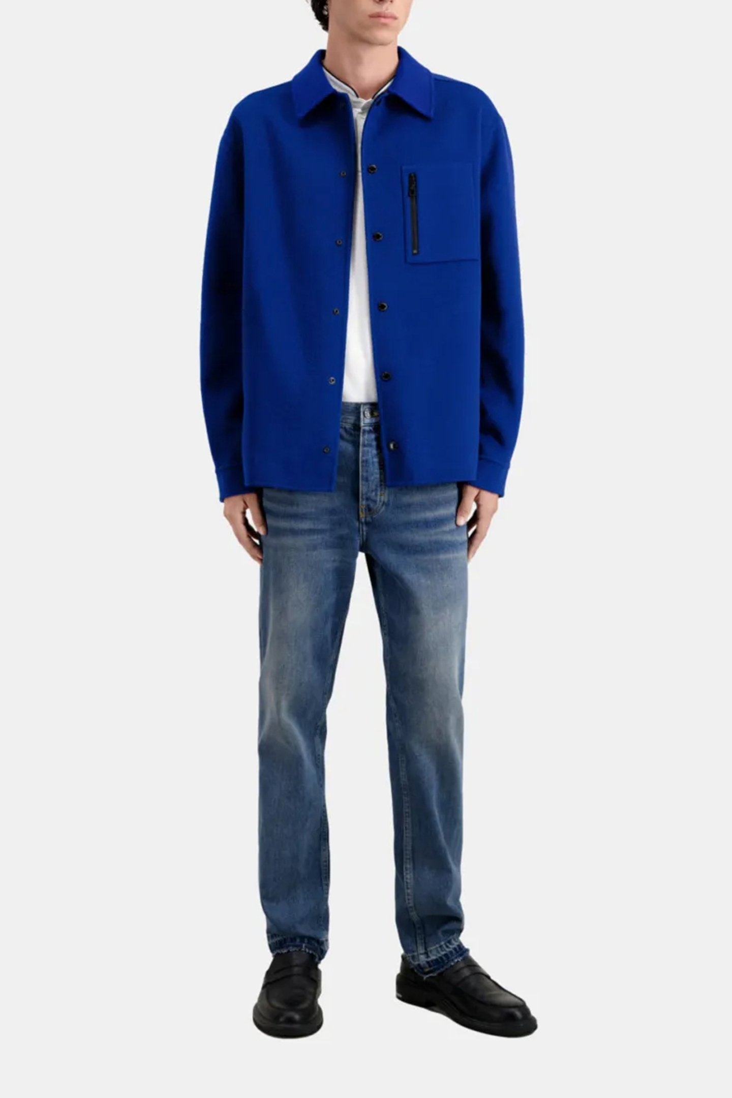 DOUBLE-SIDED WOOL JACKET WITH CHECKED INSIDE ROYAL BLUE-DARK 2