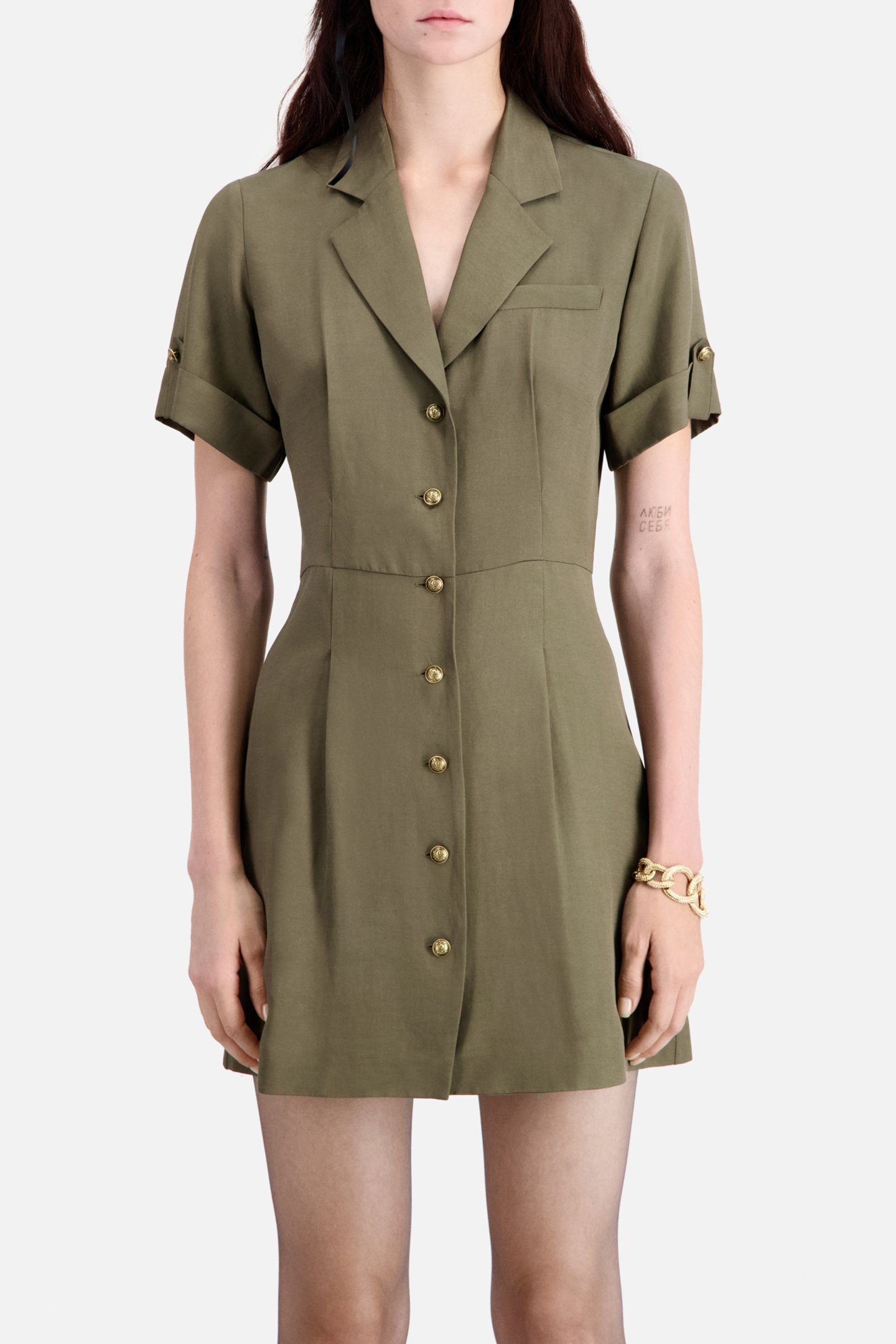 SHORT SLEEVE DRESS KAKI 1