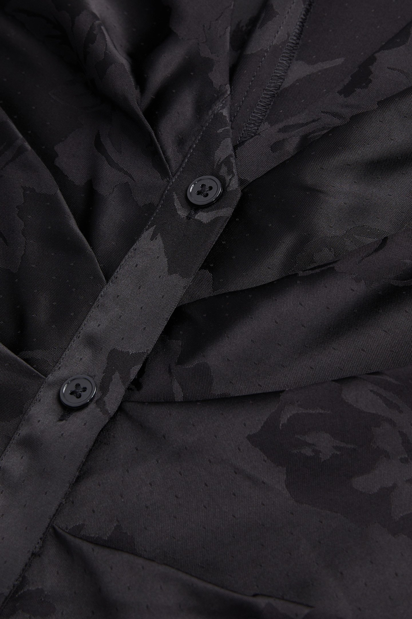 ROBE MIDI BOUTONNEE DRAPE BLACK 7