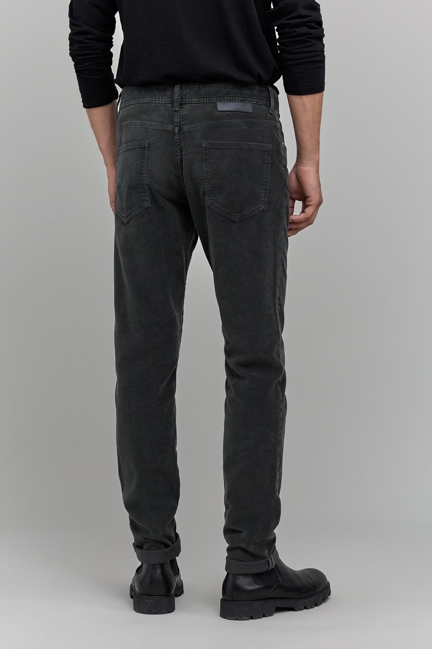 SLIM BITUMEN CORDUROY PANTS 2
