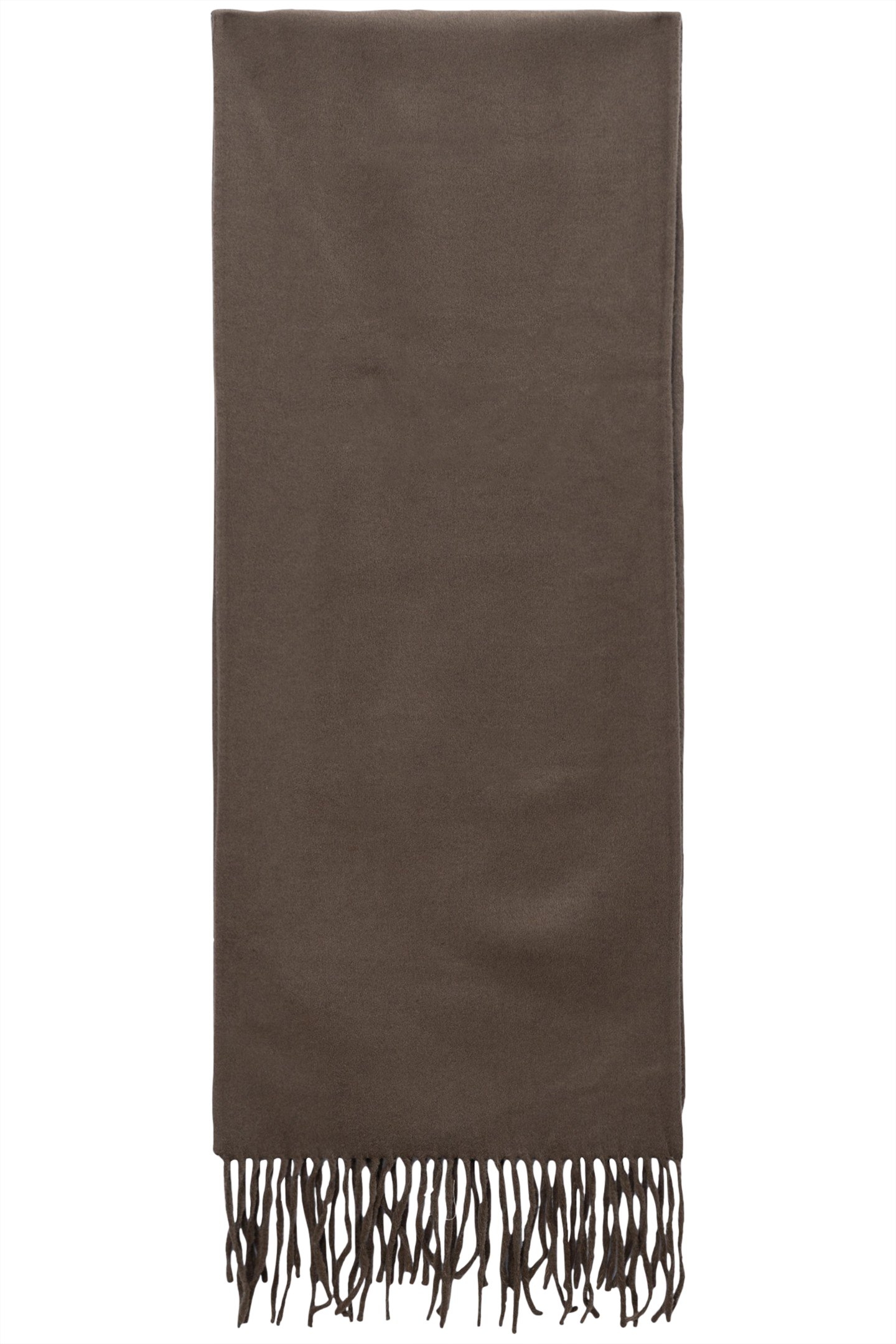 DOUBLE-FACED KHAKI COAT WITH FRINGED SCARF 4