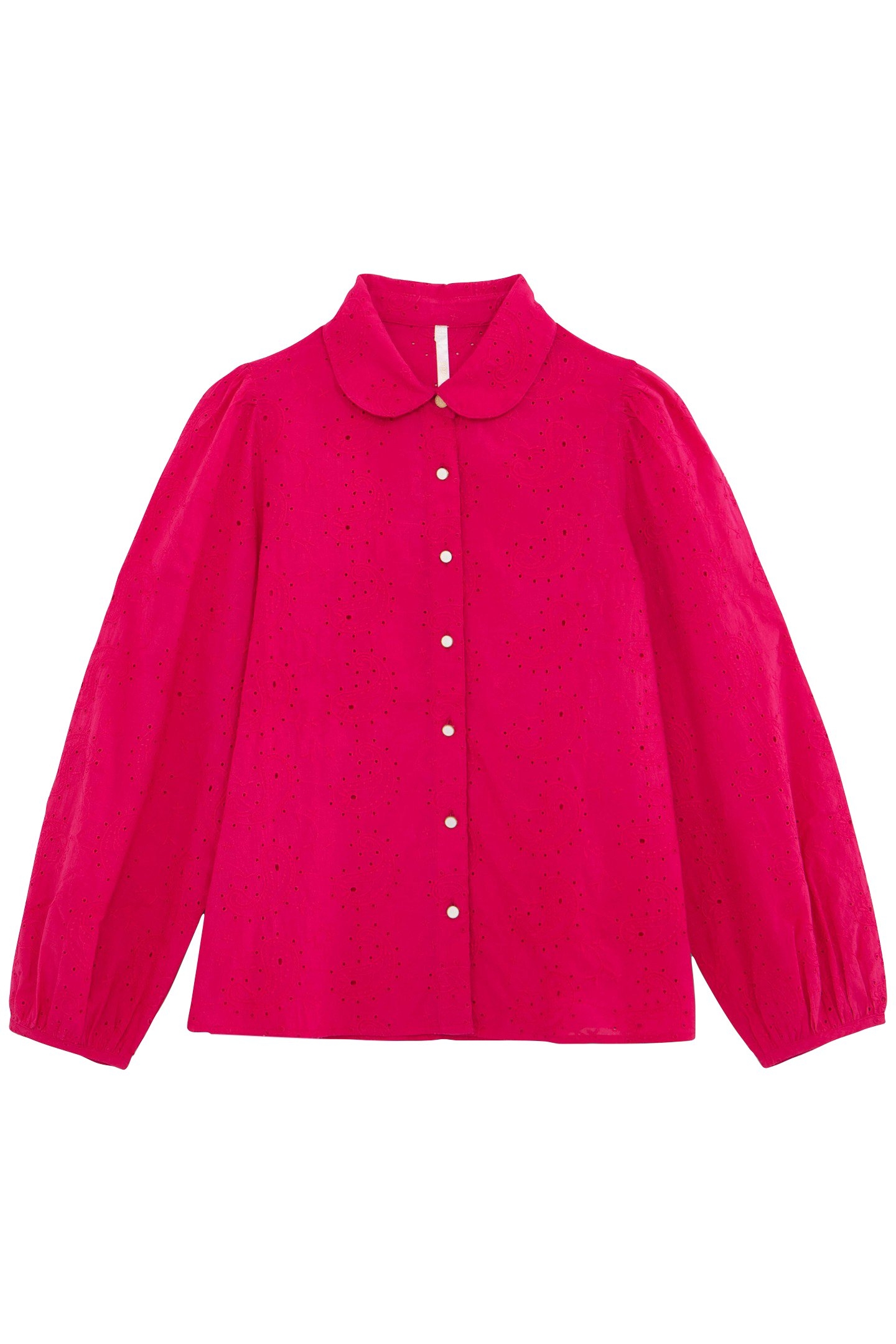 MAGENTA EYELET EMBROIDERY SHIRT 4
