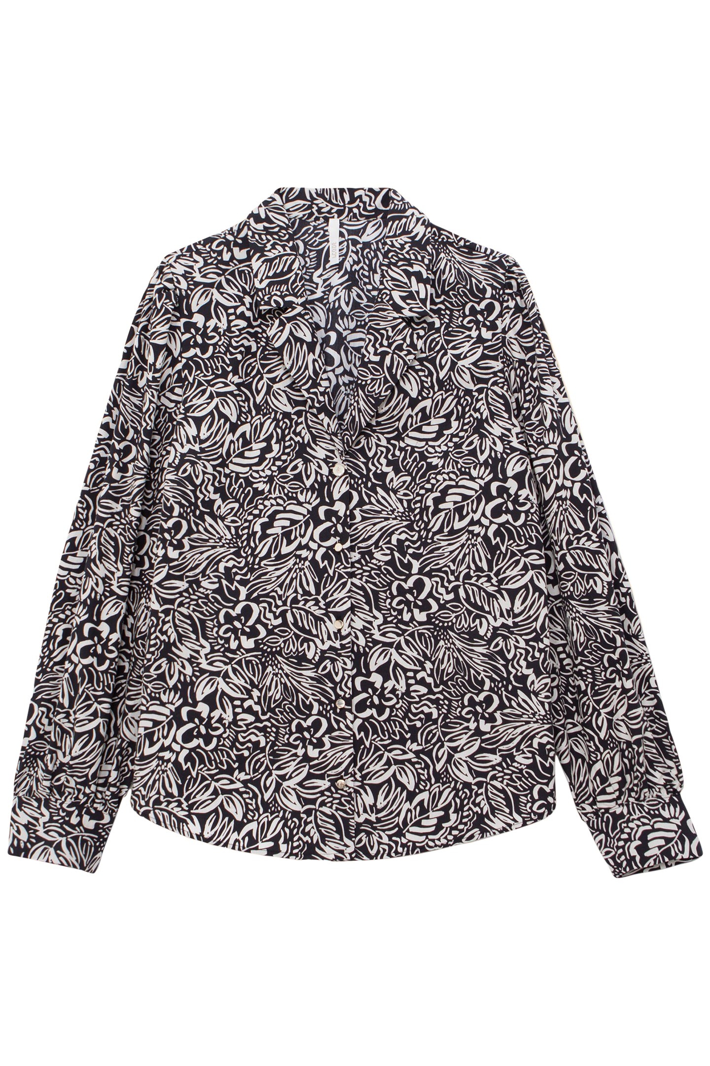 BLACK SHIRT WITH GRAPHIC FLORAL PRINT 4