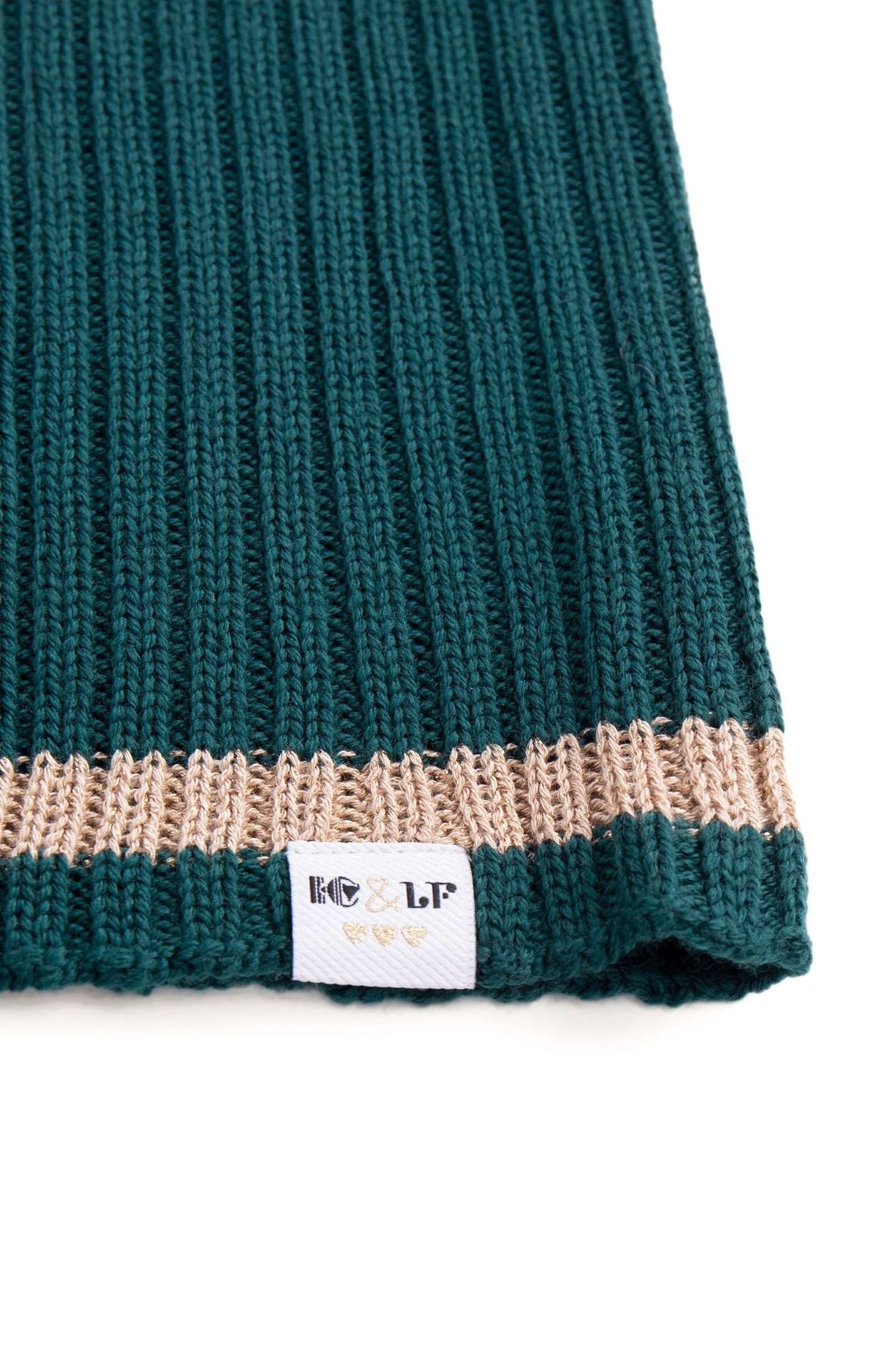 LAFRANÇAISE NIGHT GREEN RIBBED KNIT SNOOD 3