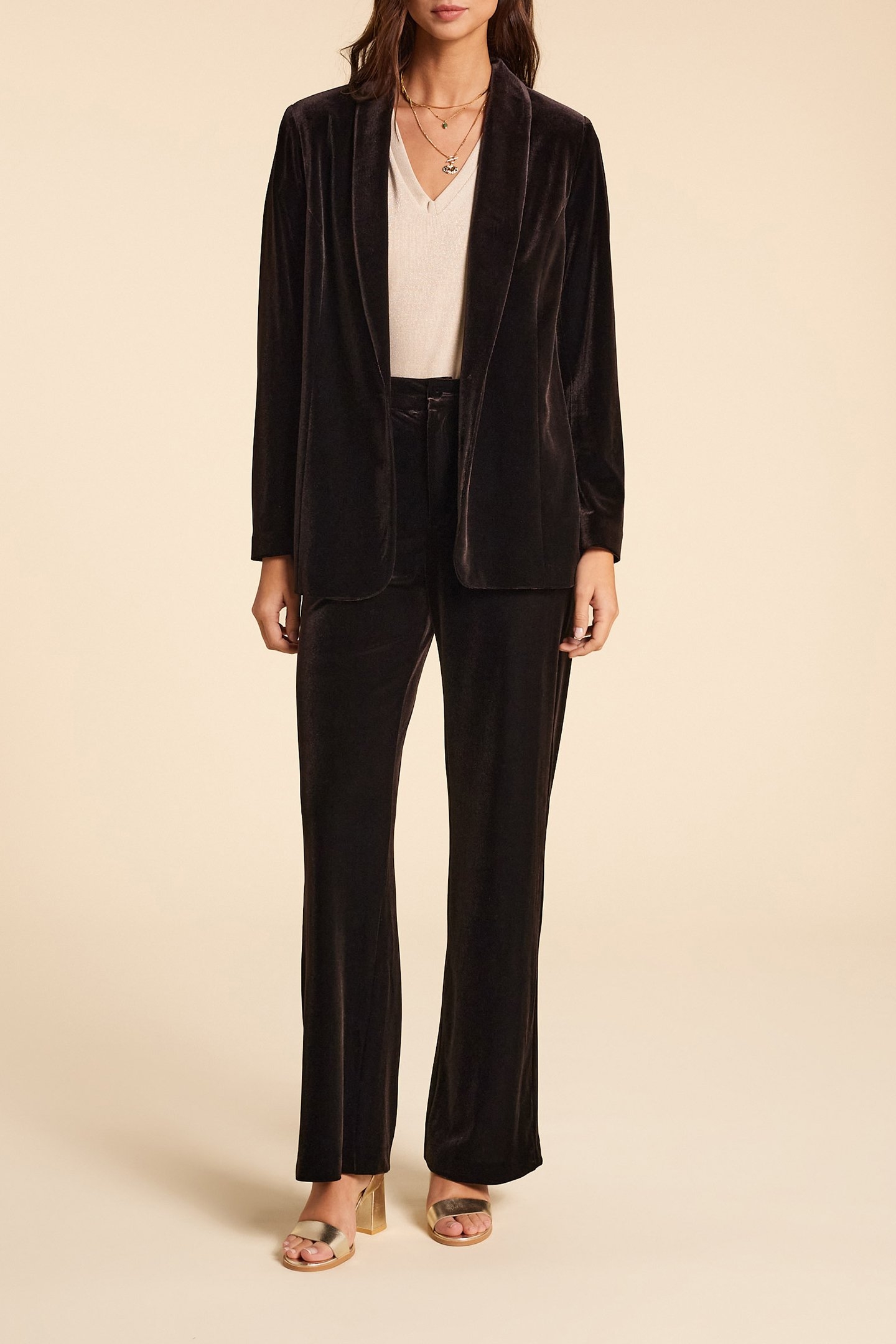 BROWN VELOUR SUIT PANTS 5