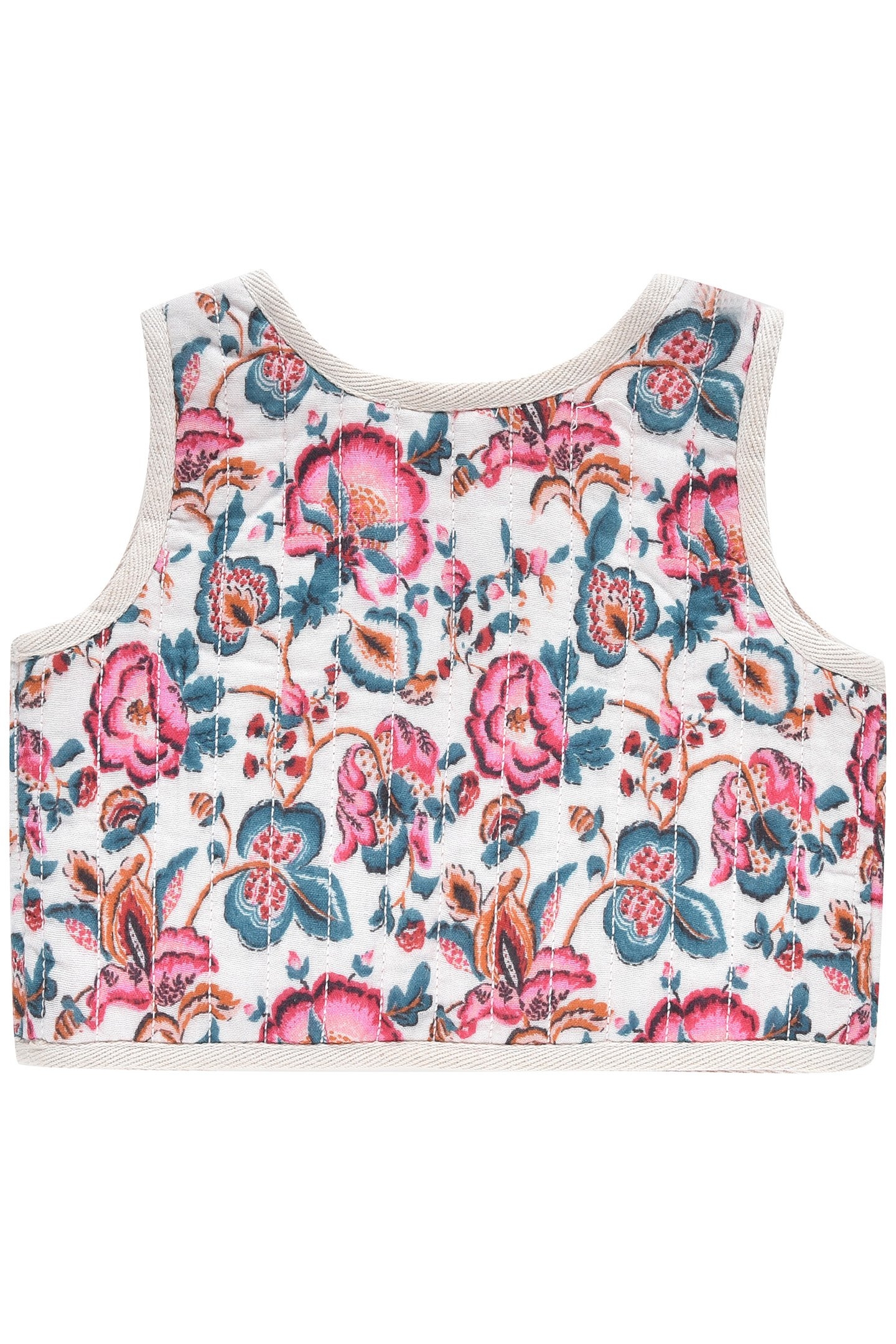 VEST OZNALE CREAM INDIAN FLOWERS 2