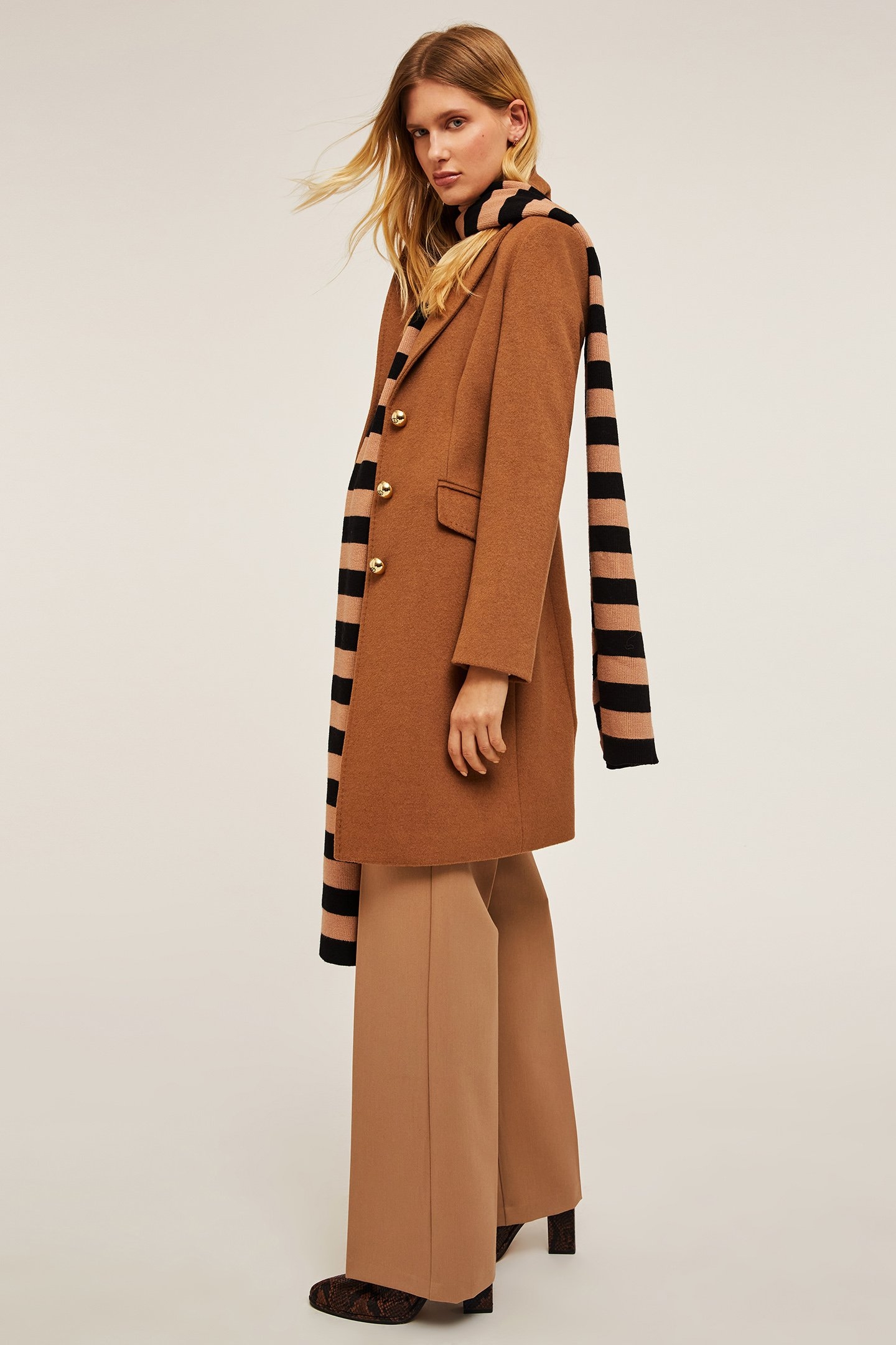 SINGLE-BREASTED SLIM FIT COAT BEIGE 4