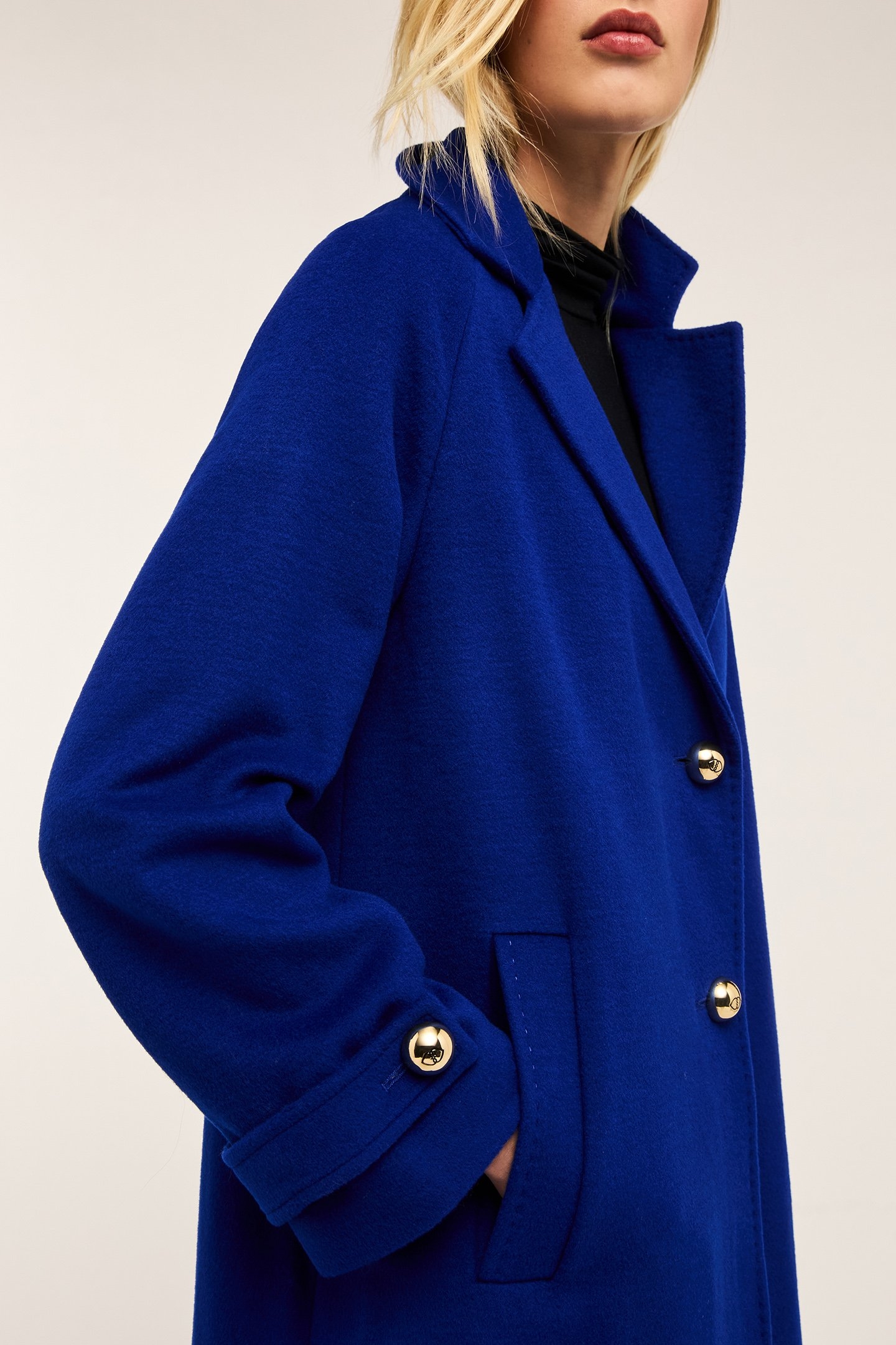 WOOL BLEND CLOTH PEA COAT BLUETTE 5