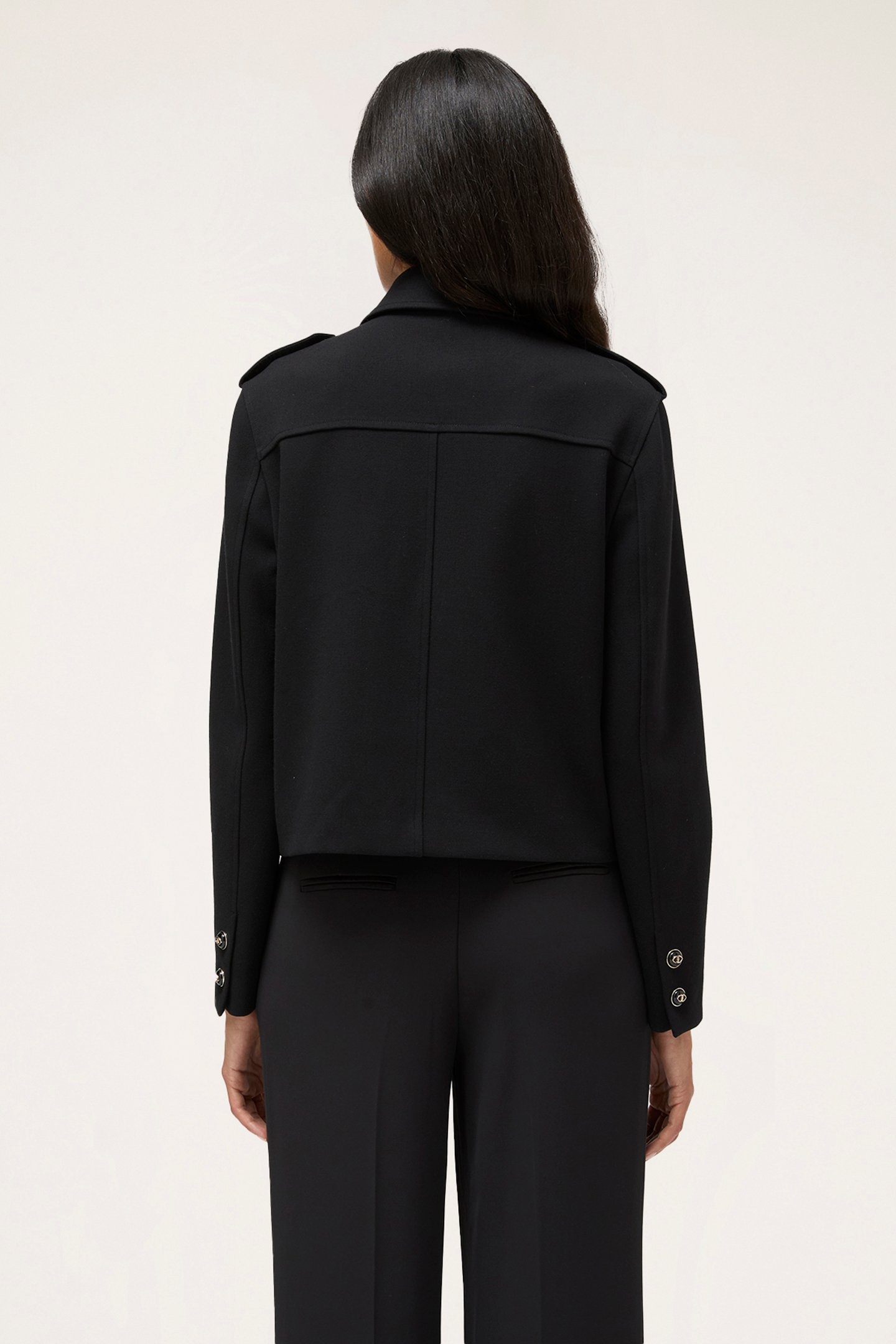 SINGLE-BREASTED JACKET WITH EPAULETTES BLACK 2