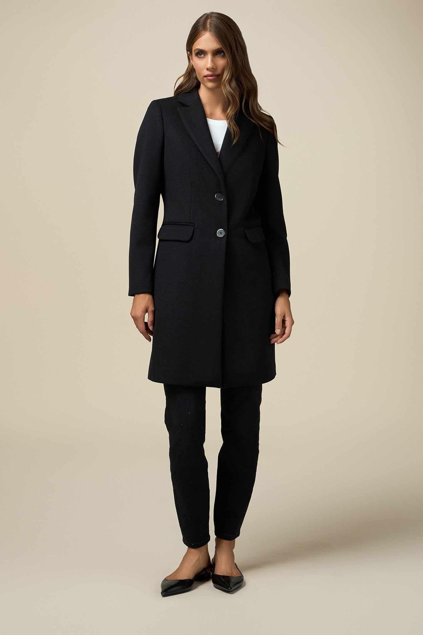 SINGLE-BREASTED COAT WITH POCKETS BLACK 1