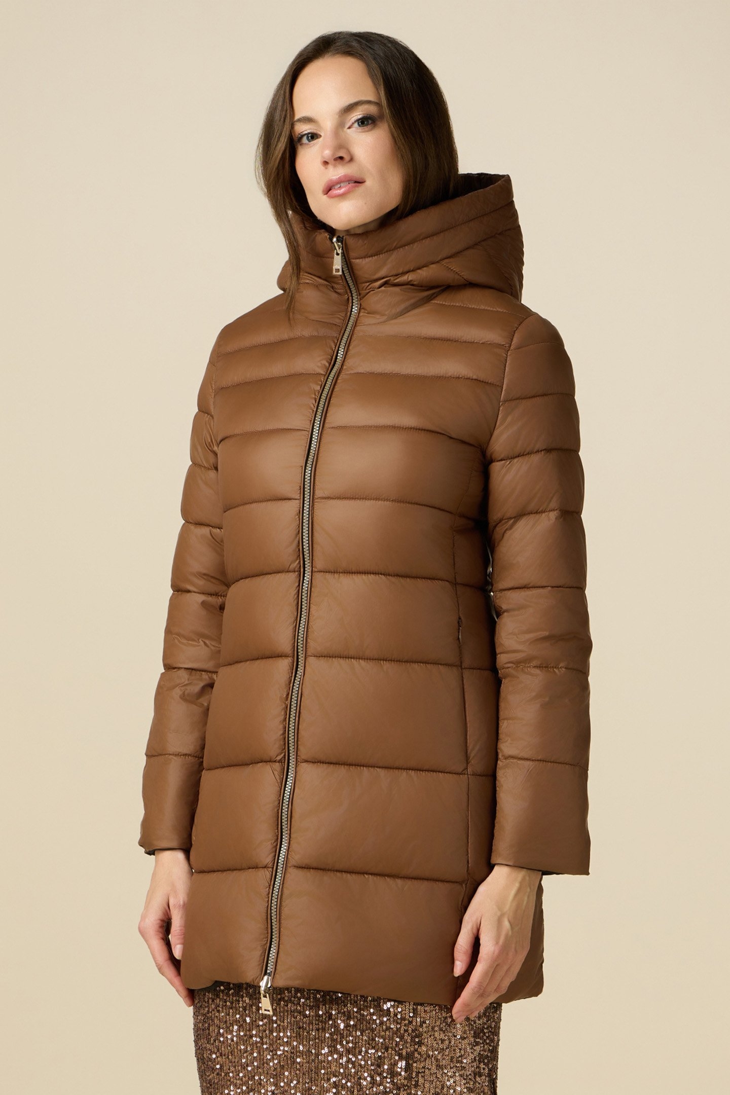 REVERSIBLE PARKA WITH HOOD BROWN 1