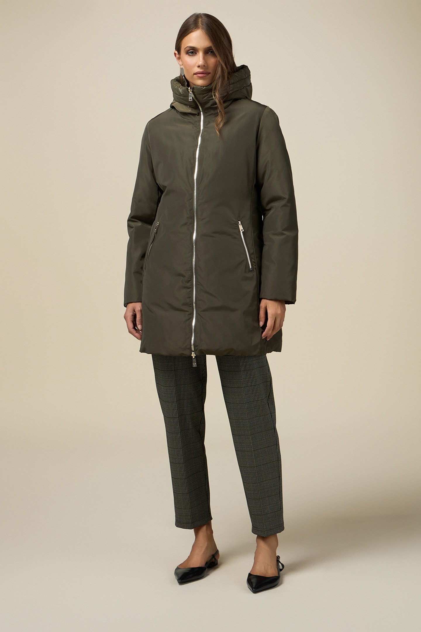 REVERSIBLE PARKA WITH HOOD GREEN 1