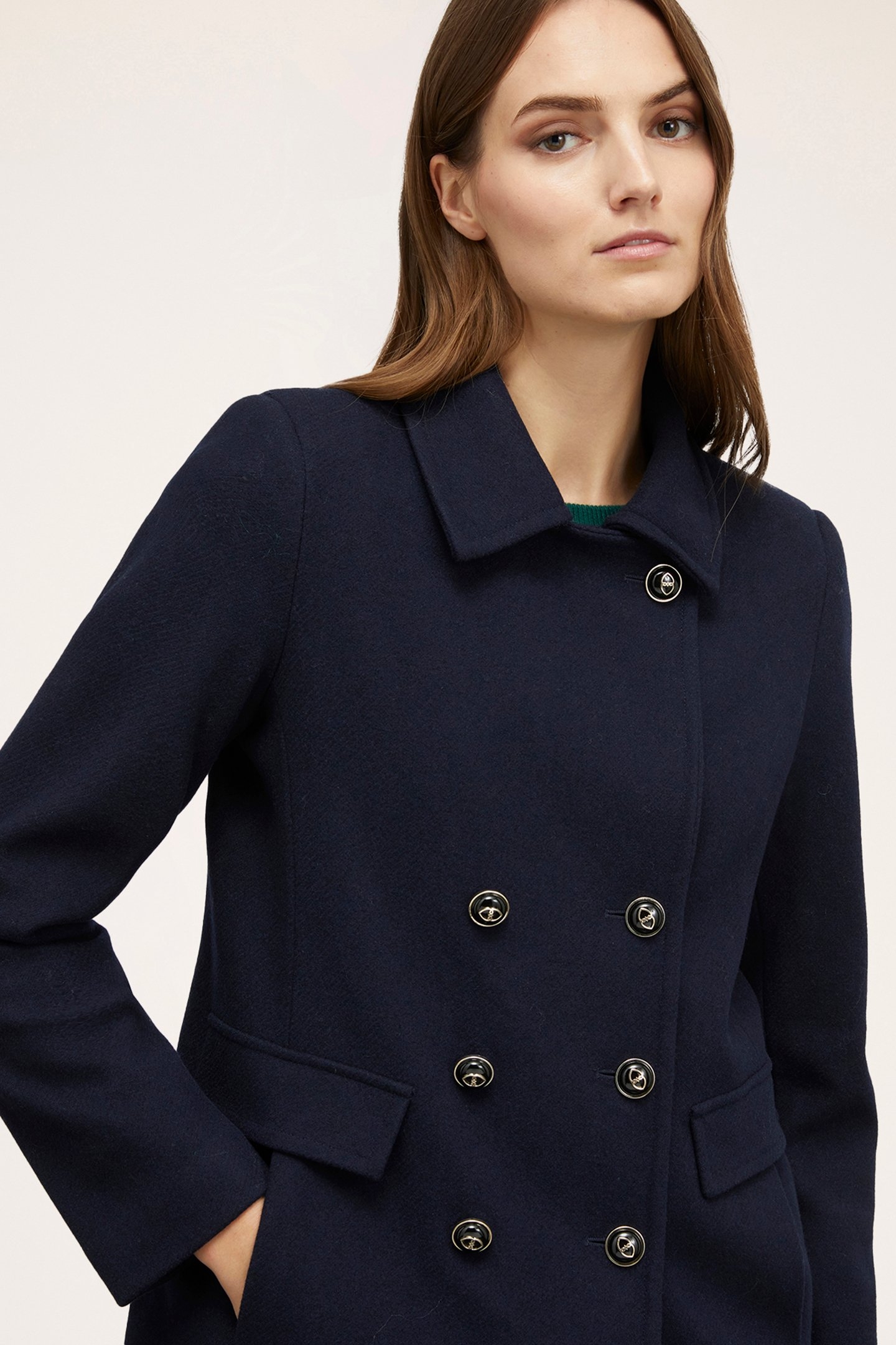 WOOL BLEND DOUBLE-BREASTED COAT BLUE 5