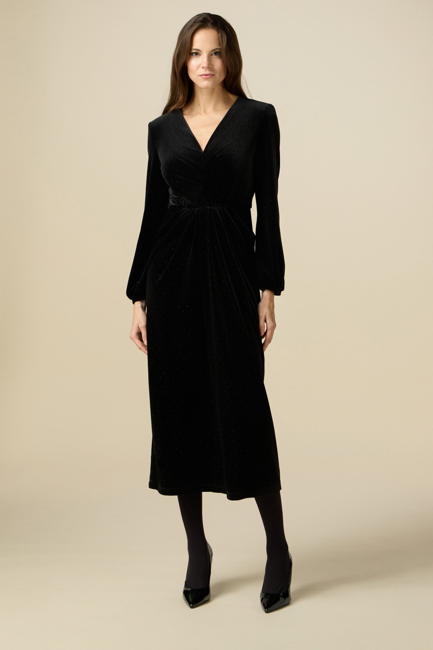 VELVET DRESS WITH CRYSTALS BLACK 1