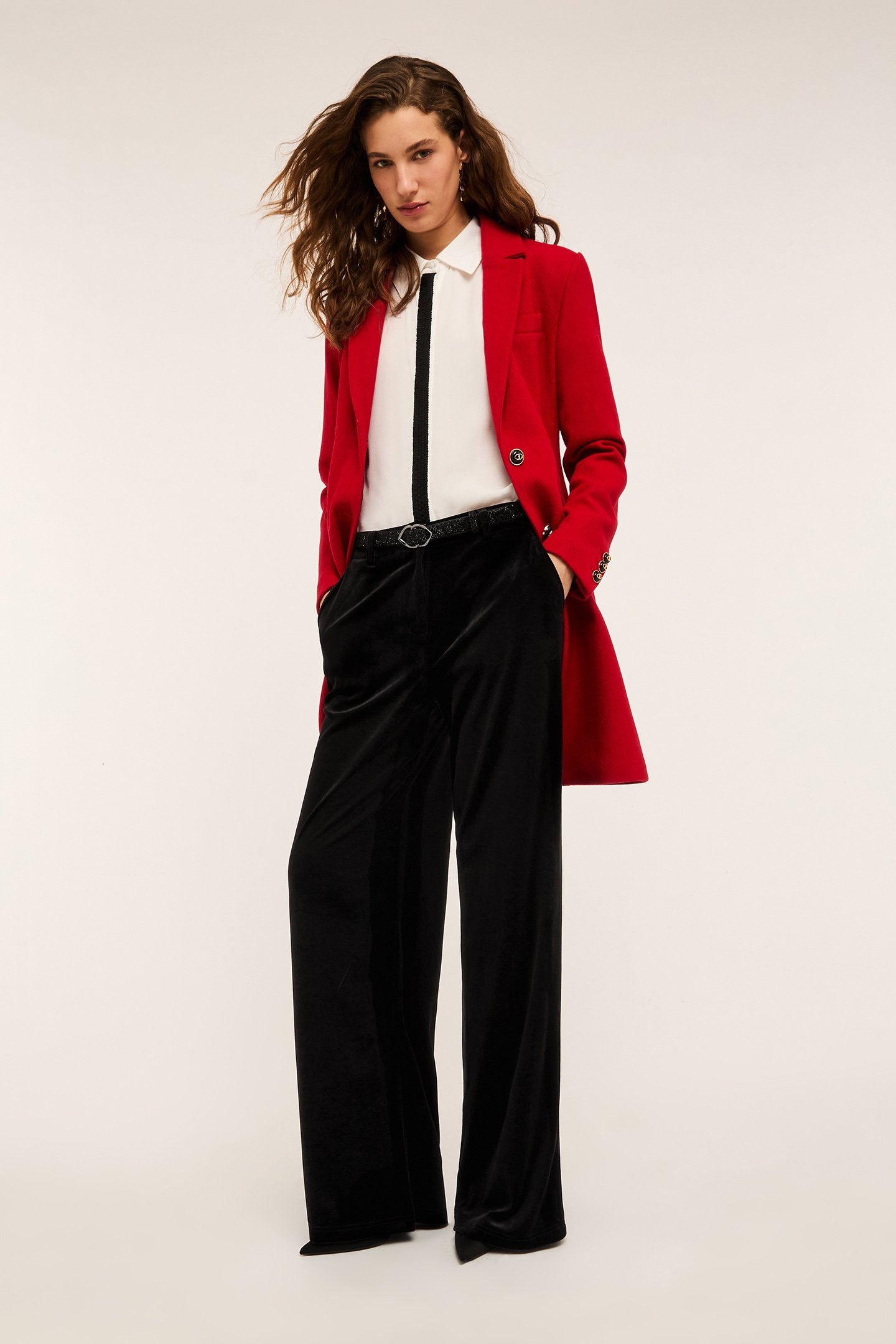 SINGLE-BREASTED WOOL BLEND CLOTH COAT RED 2