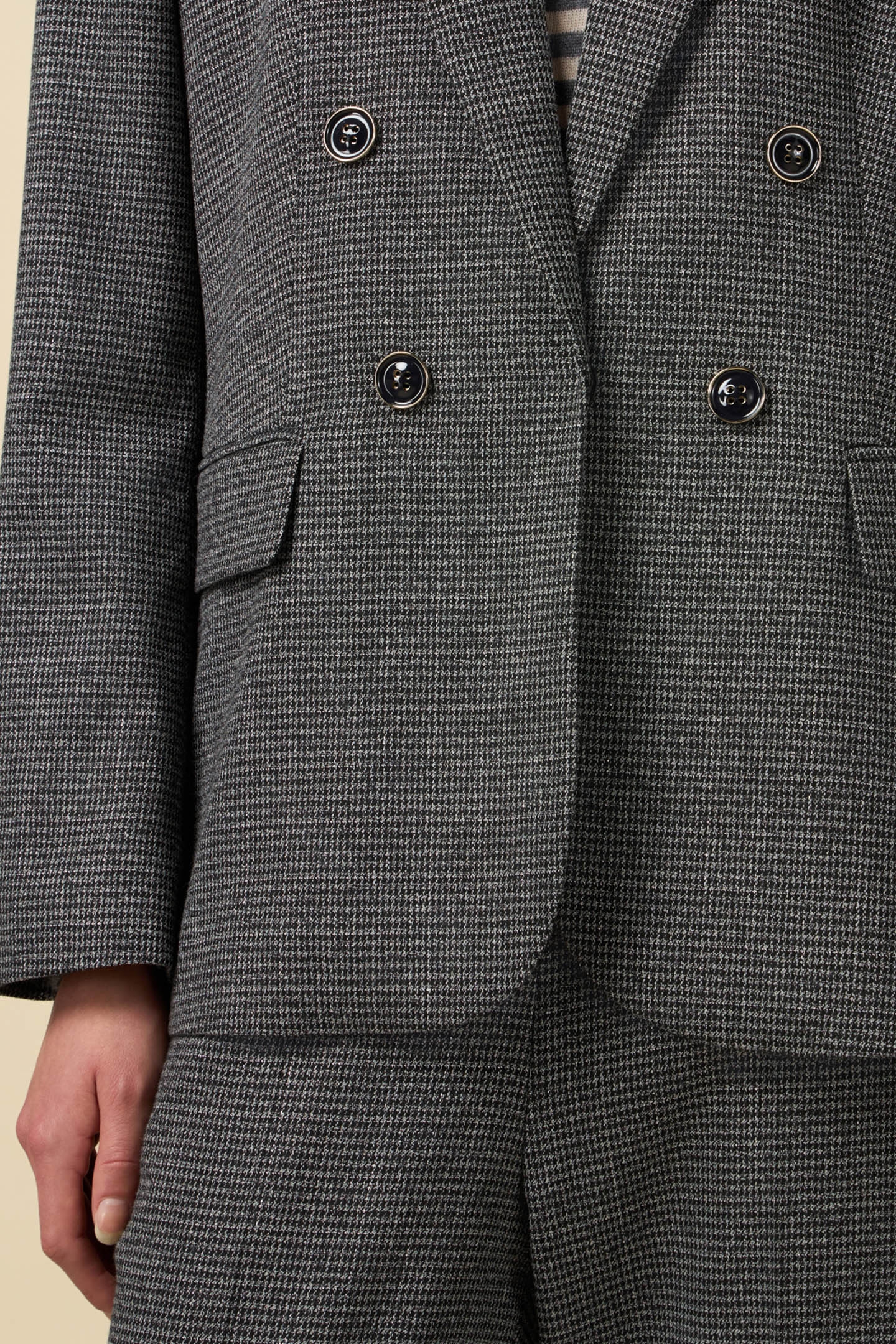MICRO HOUNDSTOOTH BLAZER GREY 4