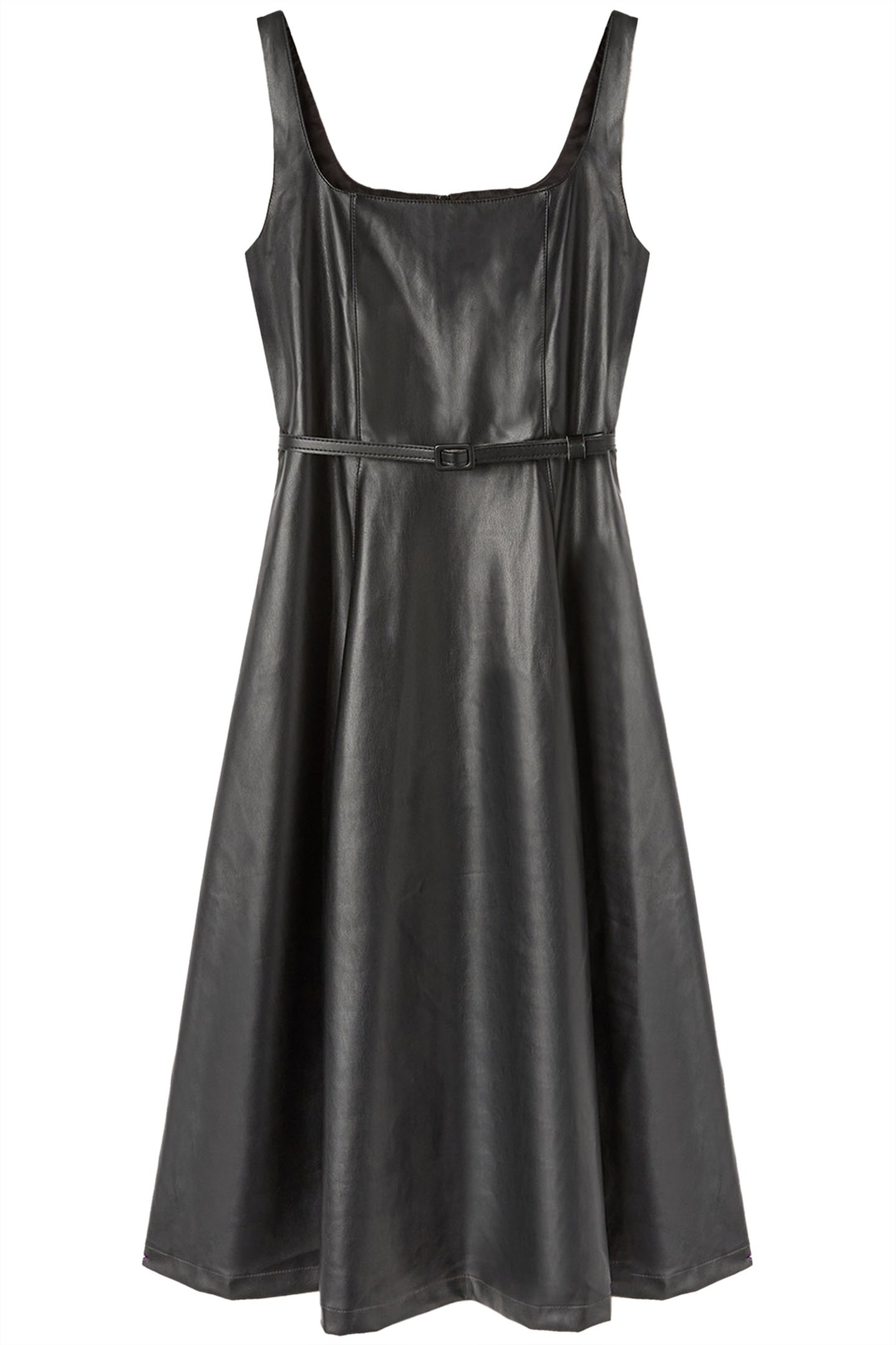 COATED FABRIC MIDI DRESS BLACK 3