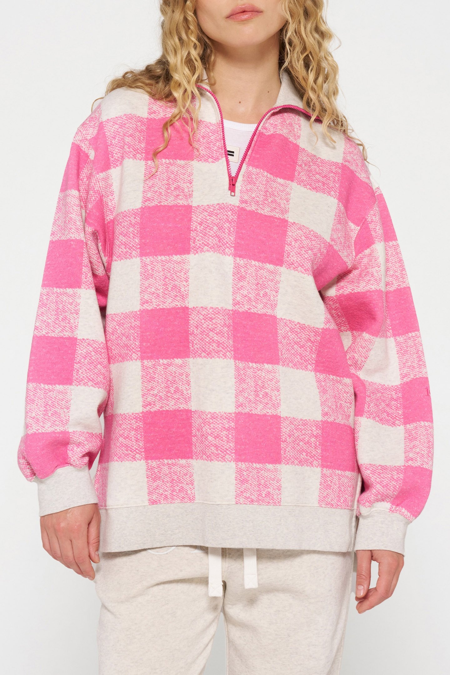 HIGH NECK ZIP SWEATER CHECK 1290 1