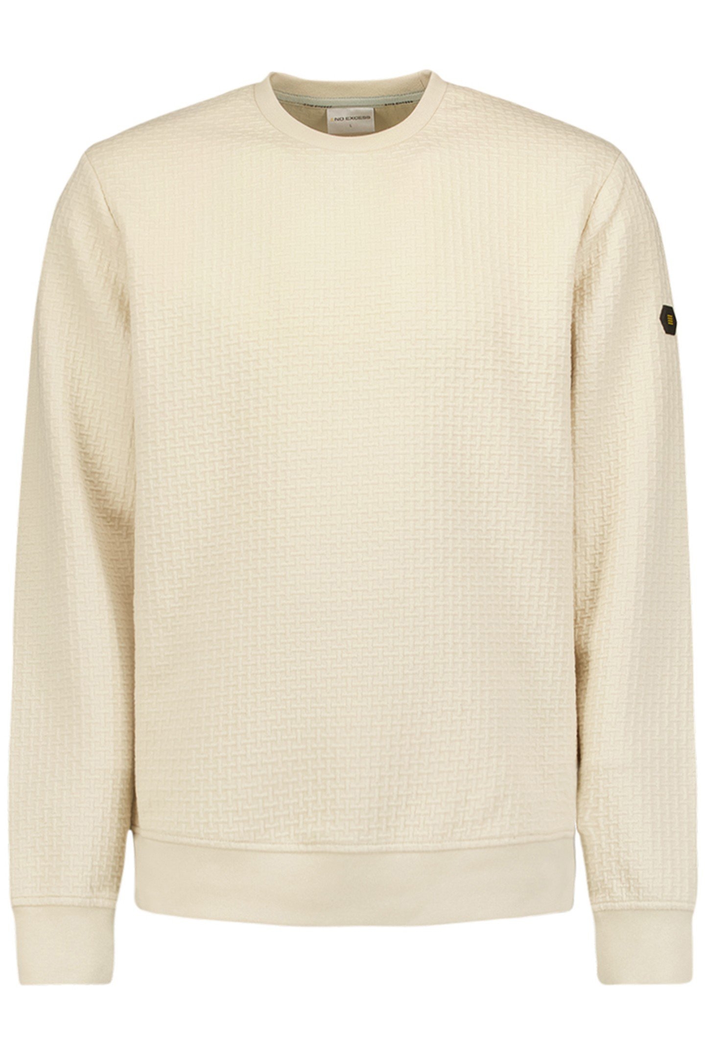 SWEATER CREWNECK DOUBLE LAYER JACQUARD STRETCH CEMENT 4