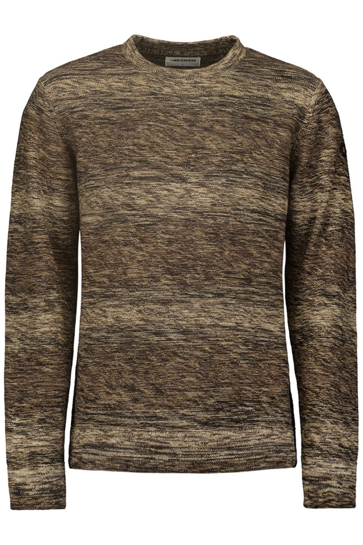 PULLOVER CREWNECK CABLE JACQUARD DEGRADE COLOURS AUBERGINE 1