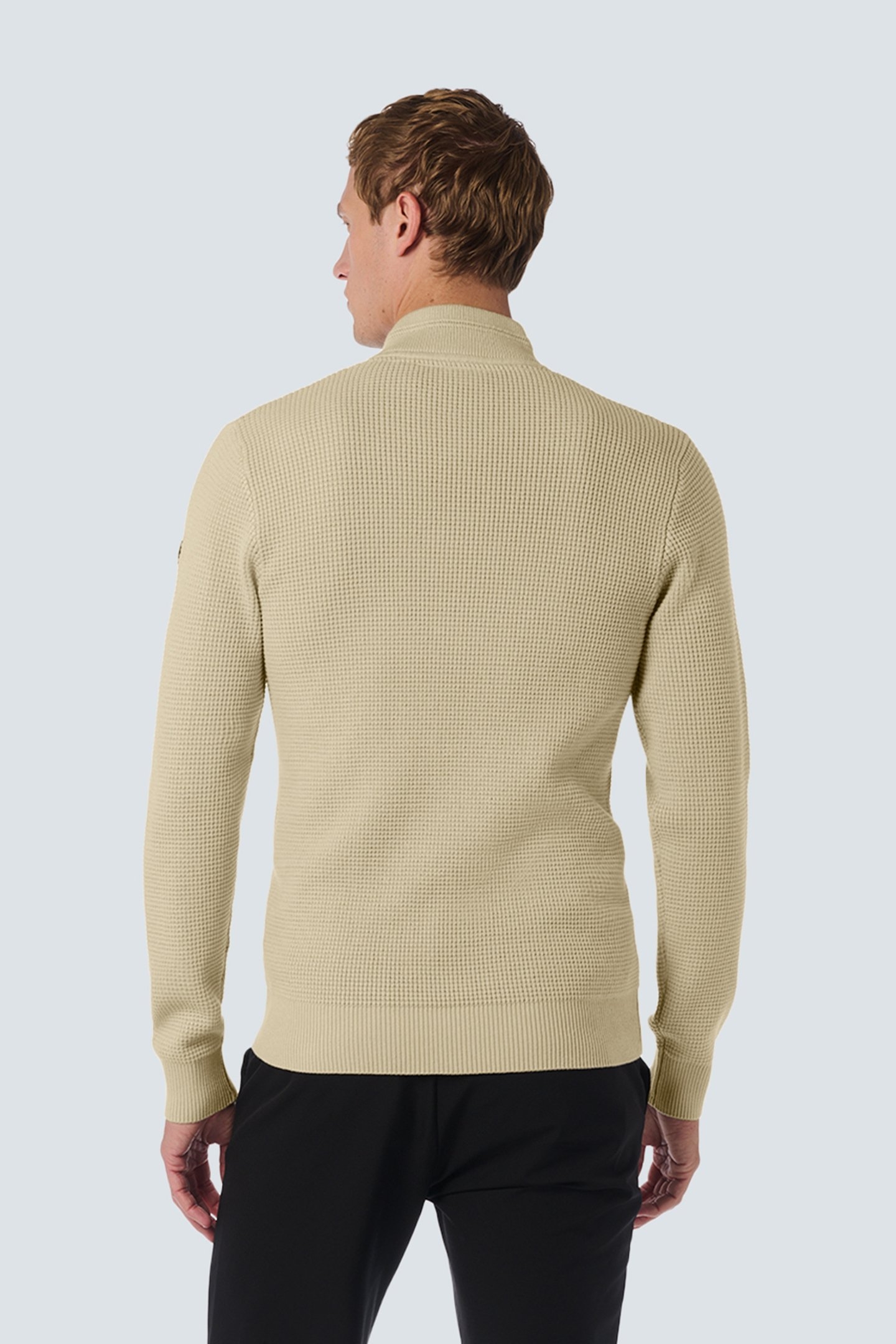 PULLOVER HALF ZIPPER SOLID JACQUARD CEMENT 2