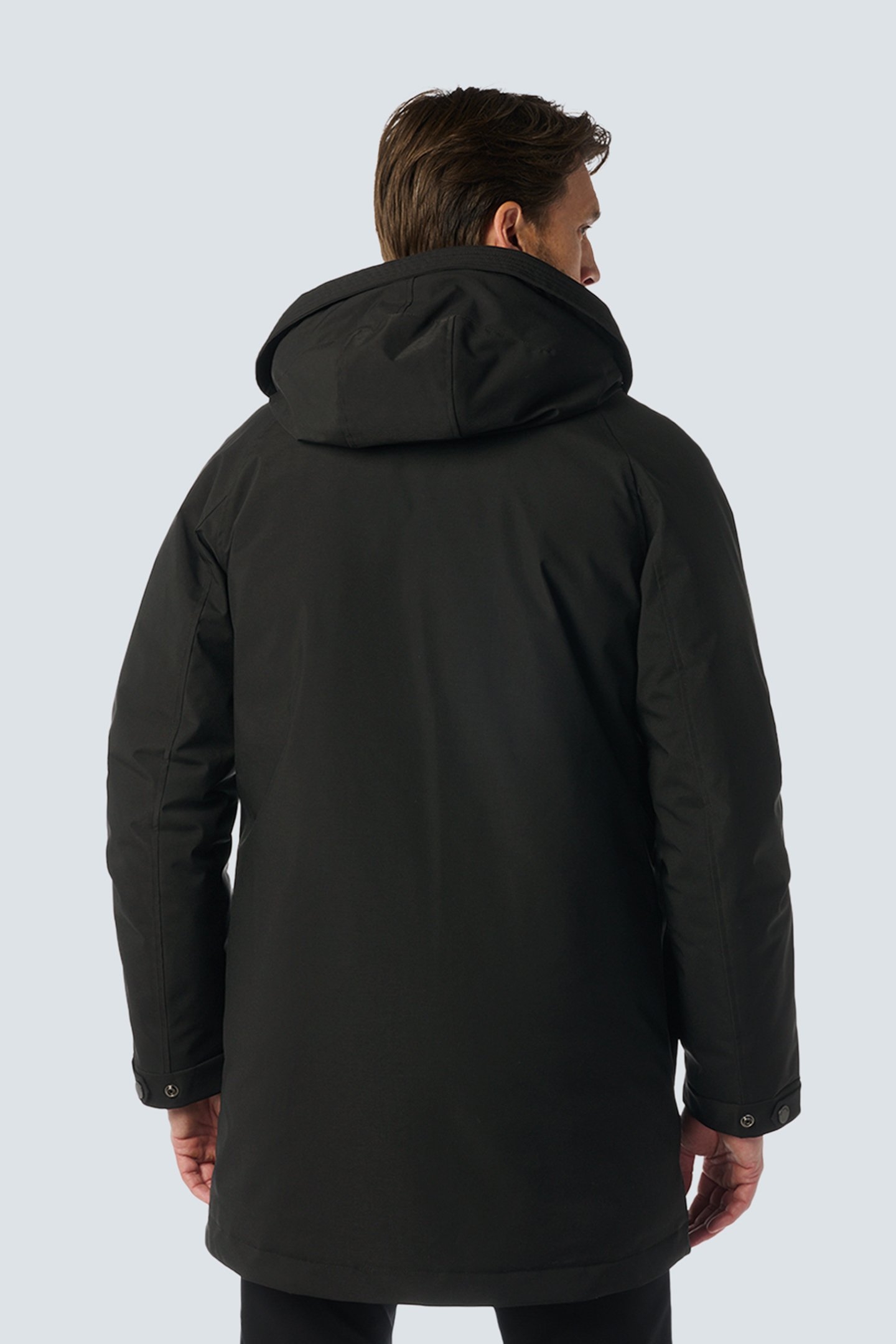 JACKET LONG FIT HOODED BLACK 2
