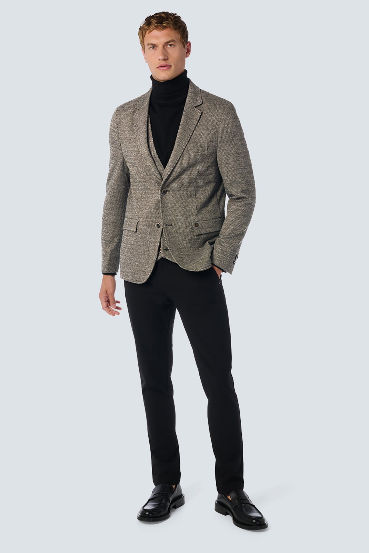 BLAZER STRETCH JERSEY MELANGE BLACK 3