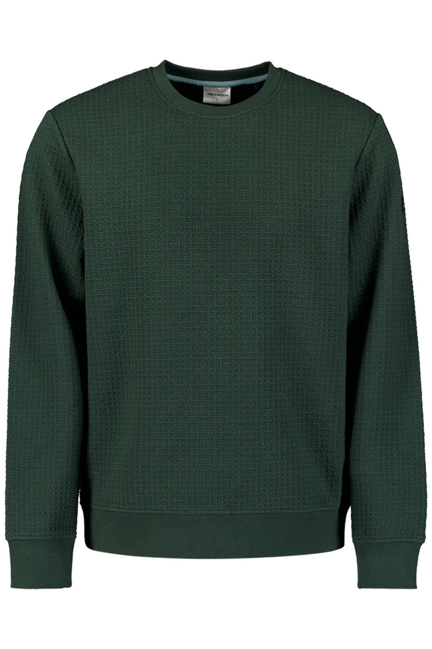 SWEATER CREWNECK DOUBLE LAYER JACQUARD STRETCH DARK GREEN 4