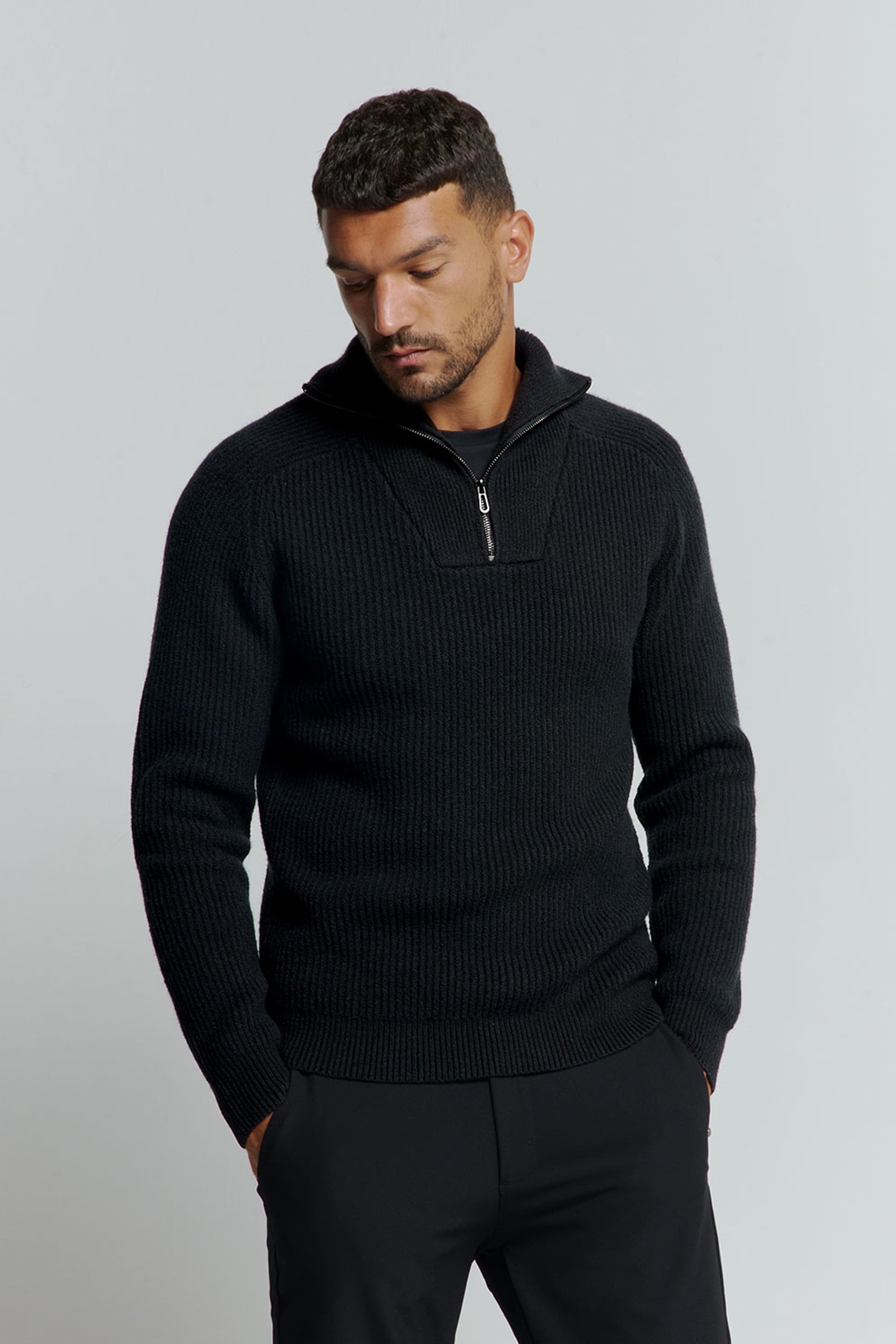 PULLOVER HALF ZIPPER 2 COLOURED WITH WOOL NIGHT 1