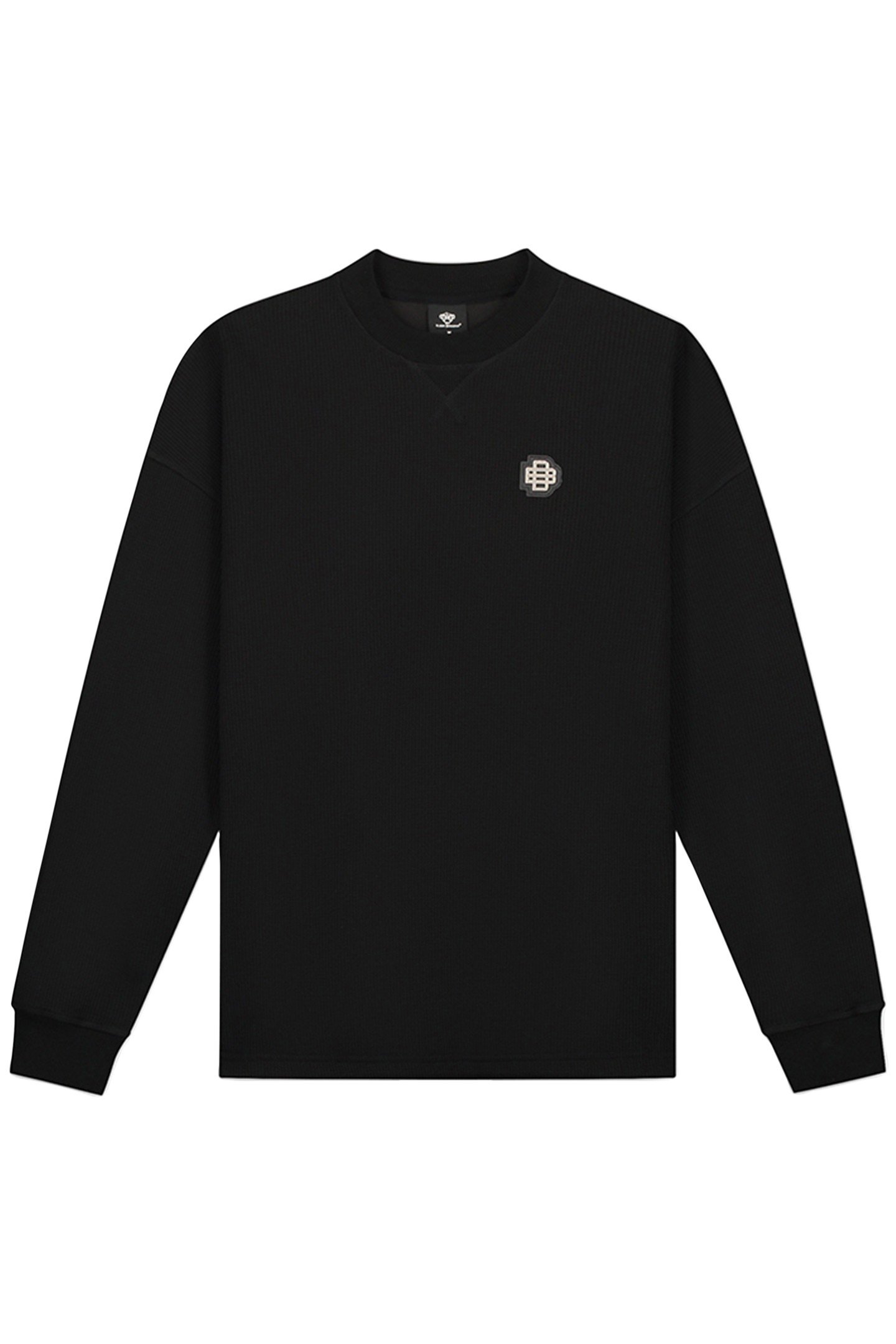 MONOGRAM WAFFLE CREWNECK BLACK 4
