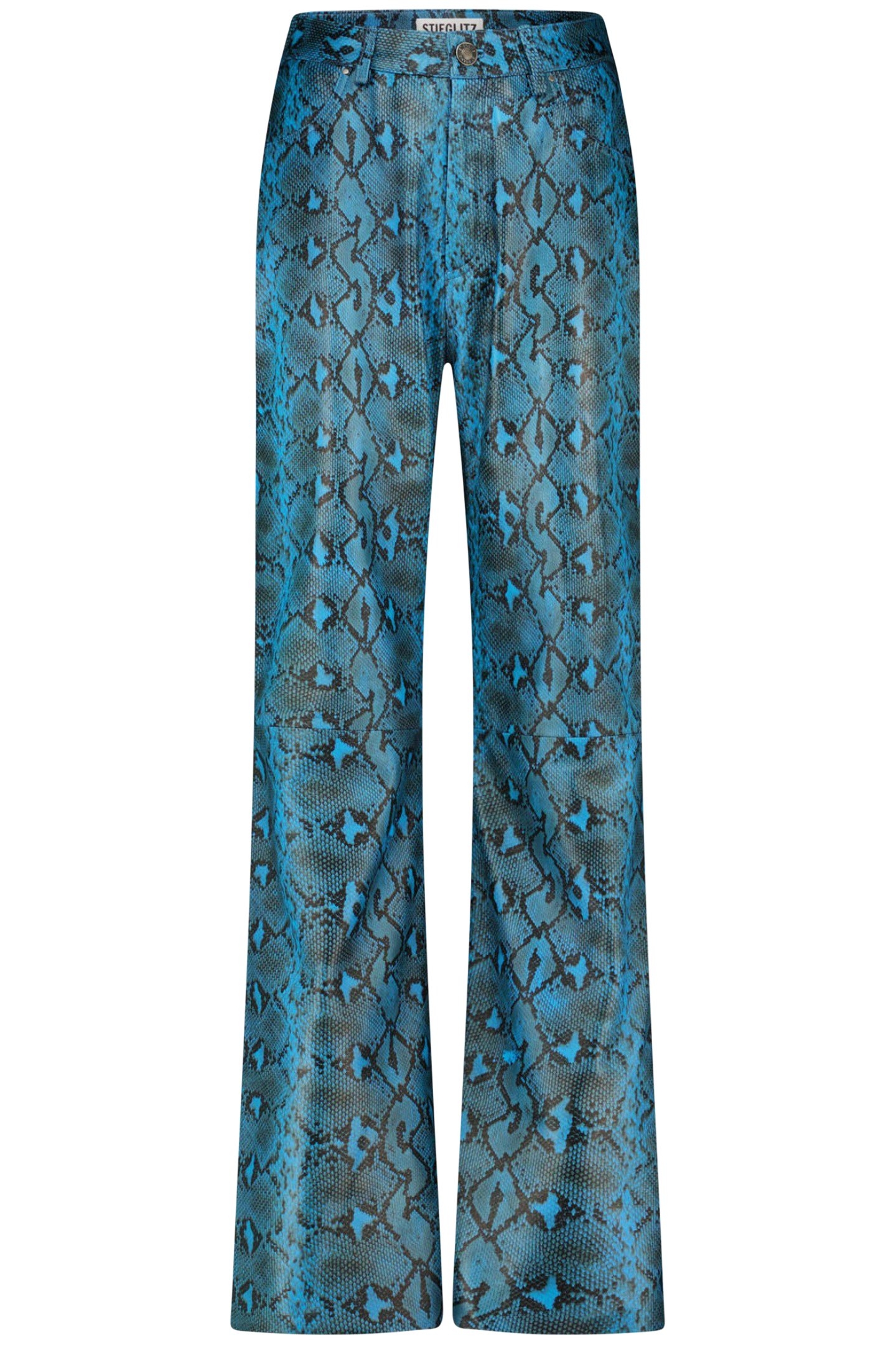 ISOBEL LEATHER TROUSERS BLUE 2