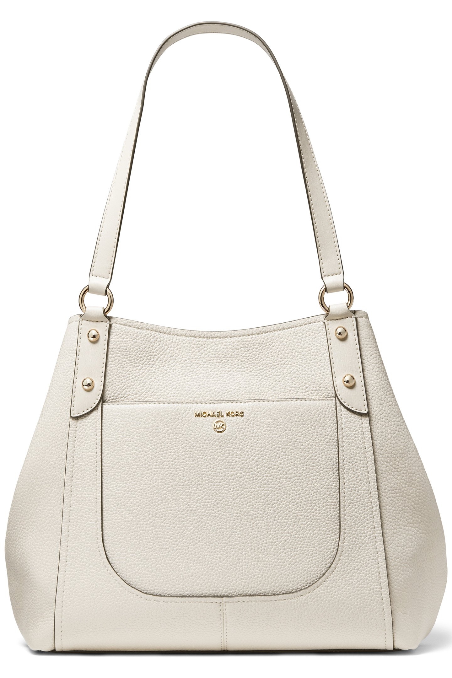 LEATHER SHOULDER TOTE BAG IN CREAM 1