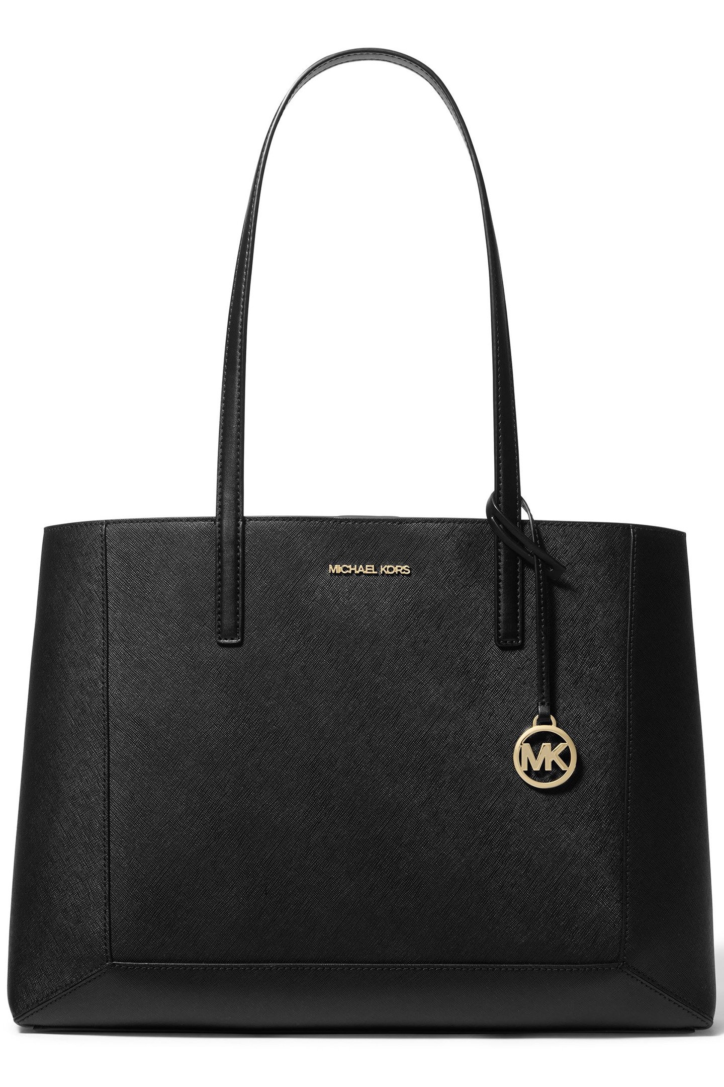 LEATHER EW TOTE BAG IN BLACK 1