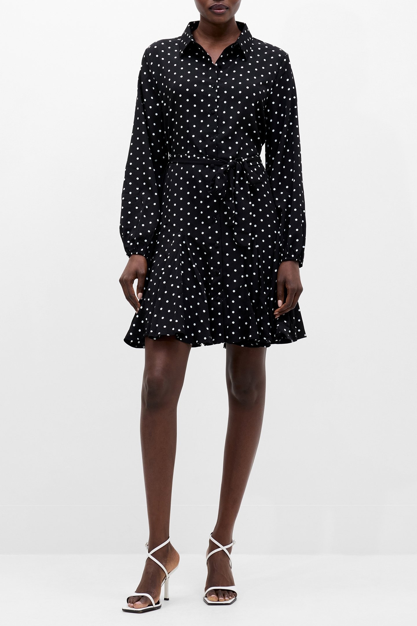 POLKA DOT SWING DRESS BLACK/WHITE 2