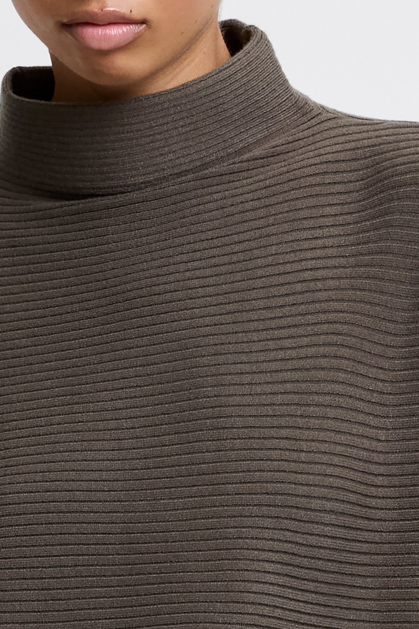 BABYSOFT RIBBED MOCK NECK JUMPER TARMAC KHAKI 4