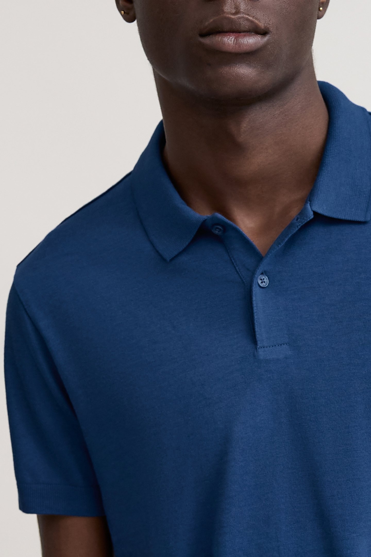 COBALT COTTON MODAL POLO SHIRT BLUE 5