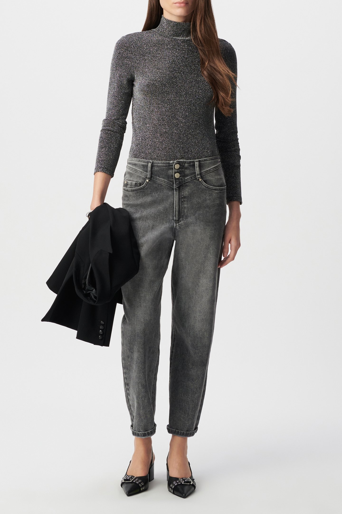 SILVER POCKET TEE WITH SEQUINS MESSAGE SILVER 3