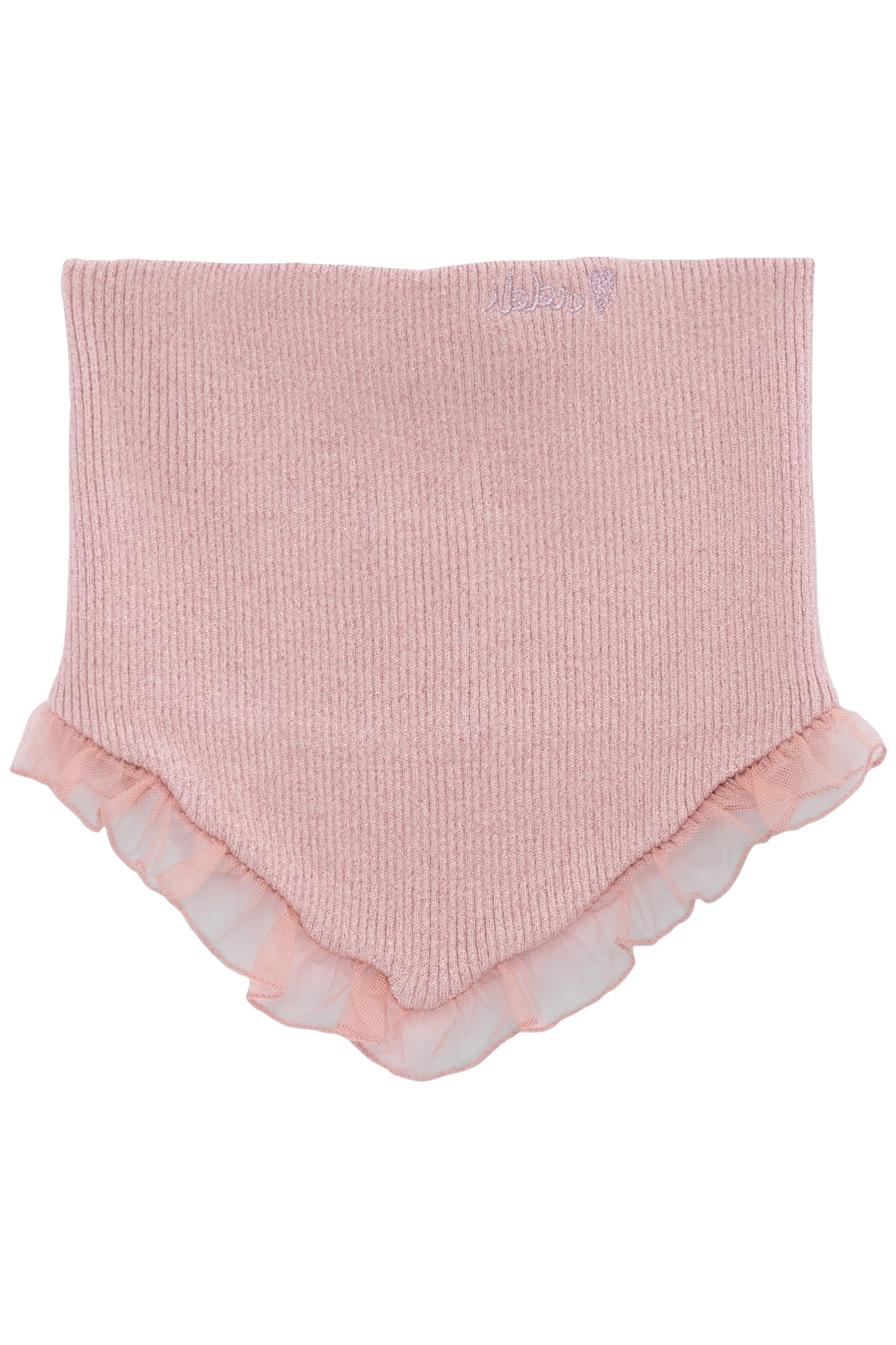 PINK KNITTED RECYCLED SNOOD FOR GIRLS 1