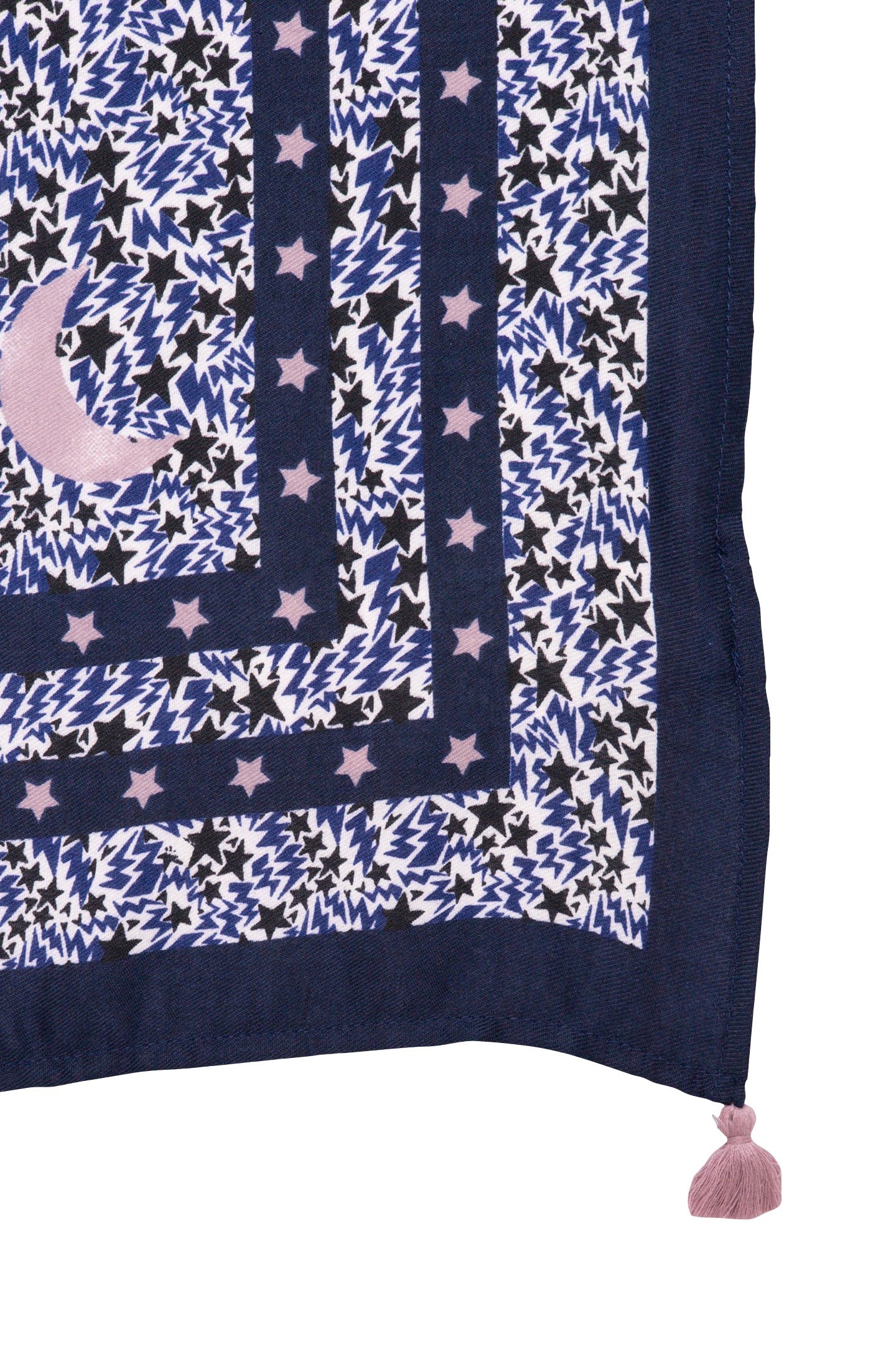 GIRL’S NAVY RECYCLED SQUARE SCARF WITH LIGHTNING-STARS MIX 3