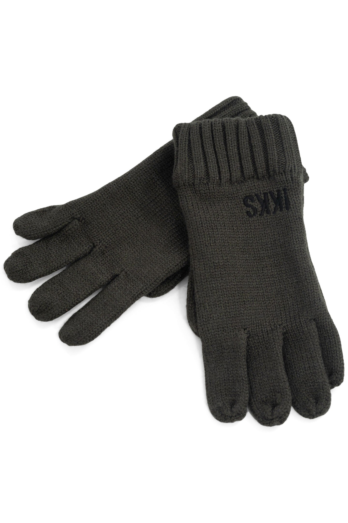 BOY'S KHAKI RECYCLED KNIT GLOVES 4