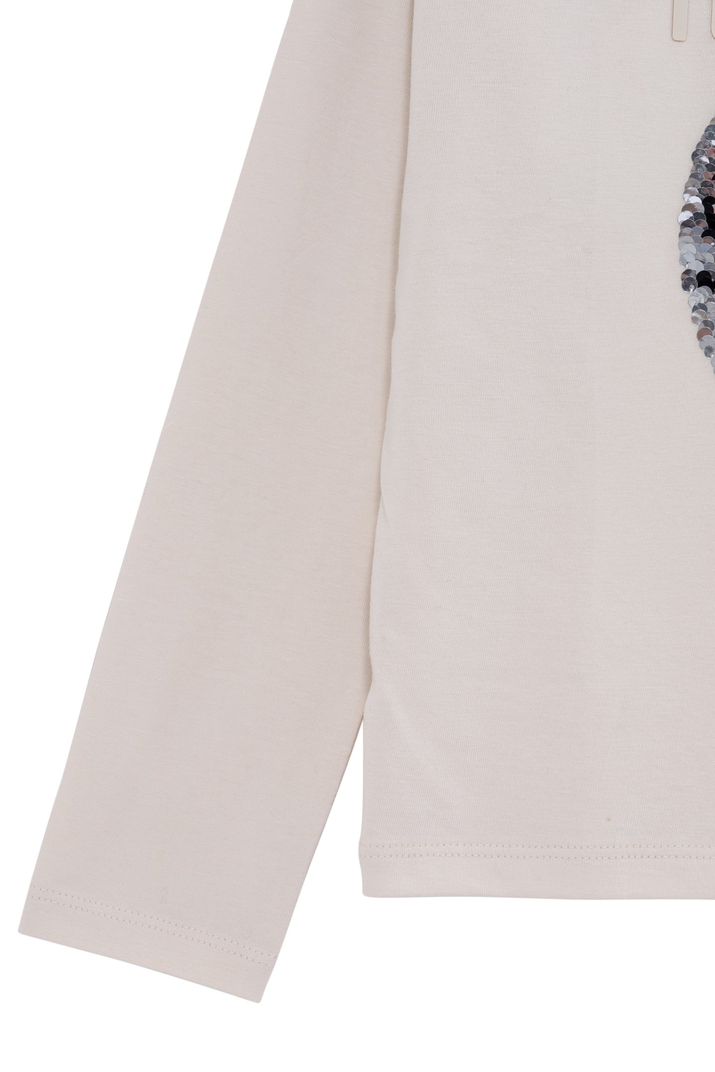 GIRL'S ECRU ORGANIC REVERSIBLE SEQUIN VICE-VERSA T-SHIRT 4